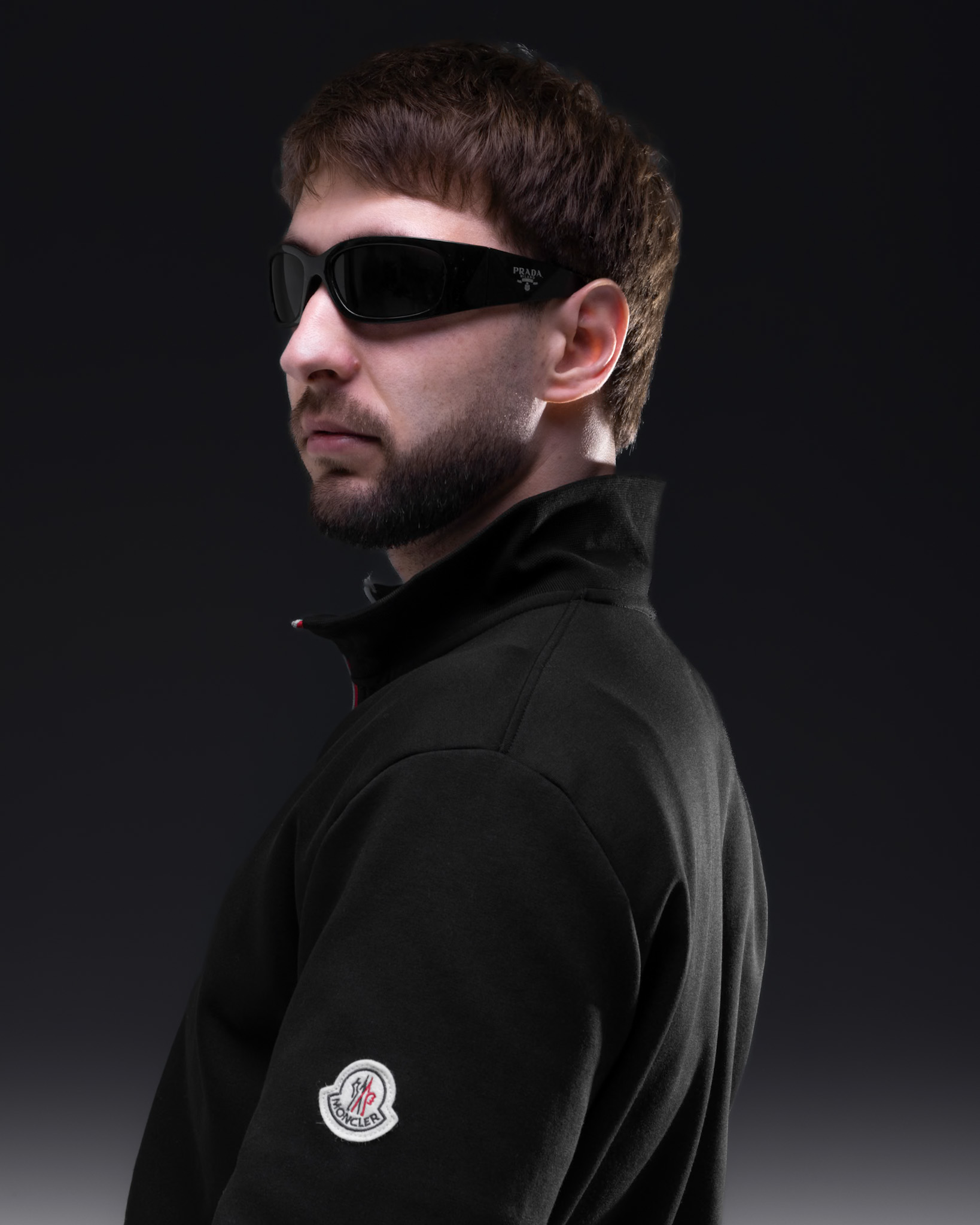 Moncler Tracksuit – Black Sport Zip & Logo Patch Set