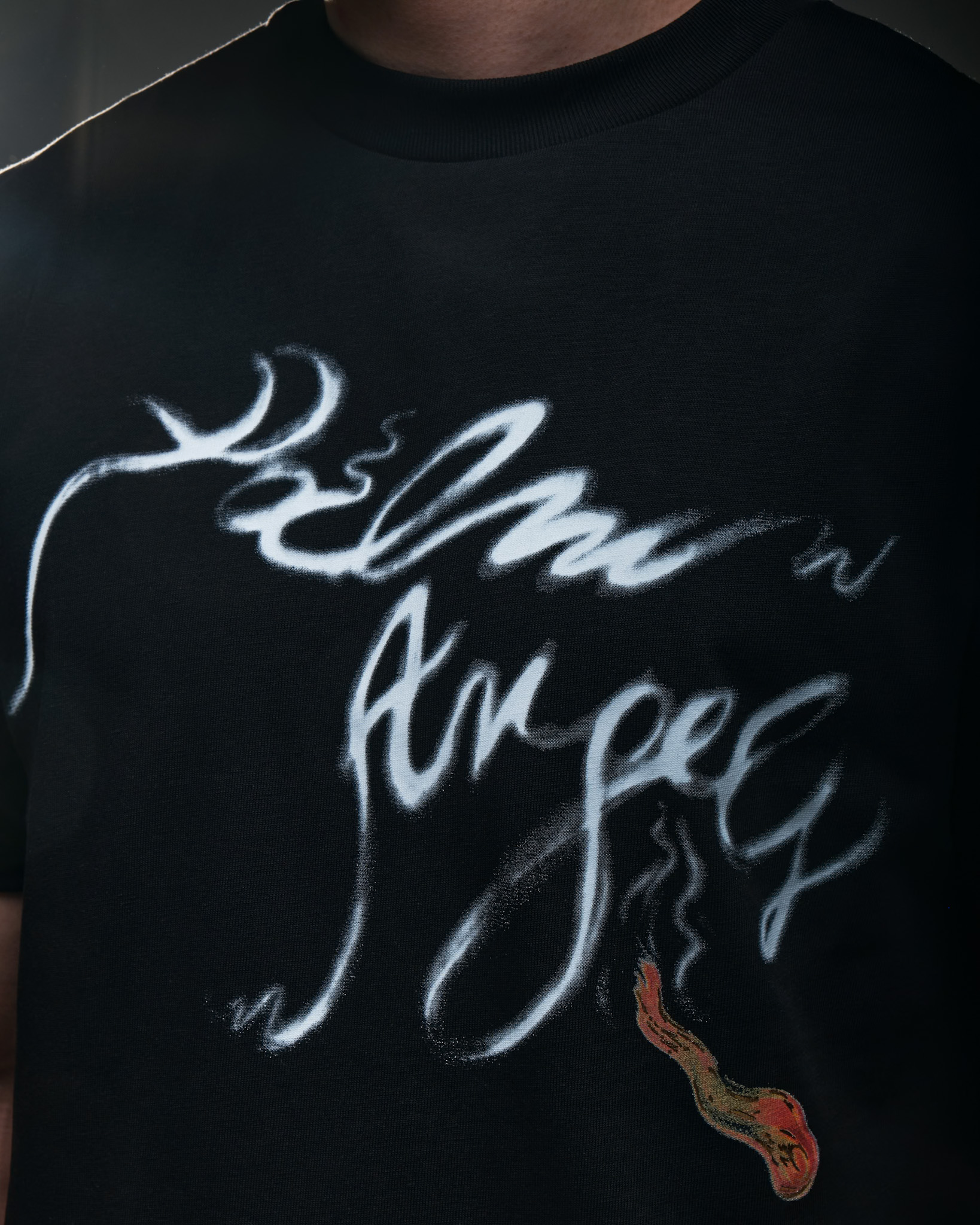 Palm Angels Tee – Black Fire Logo