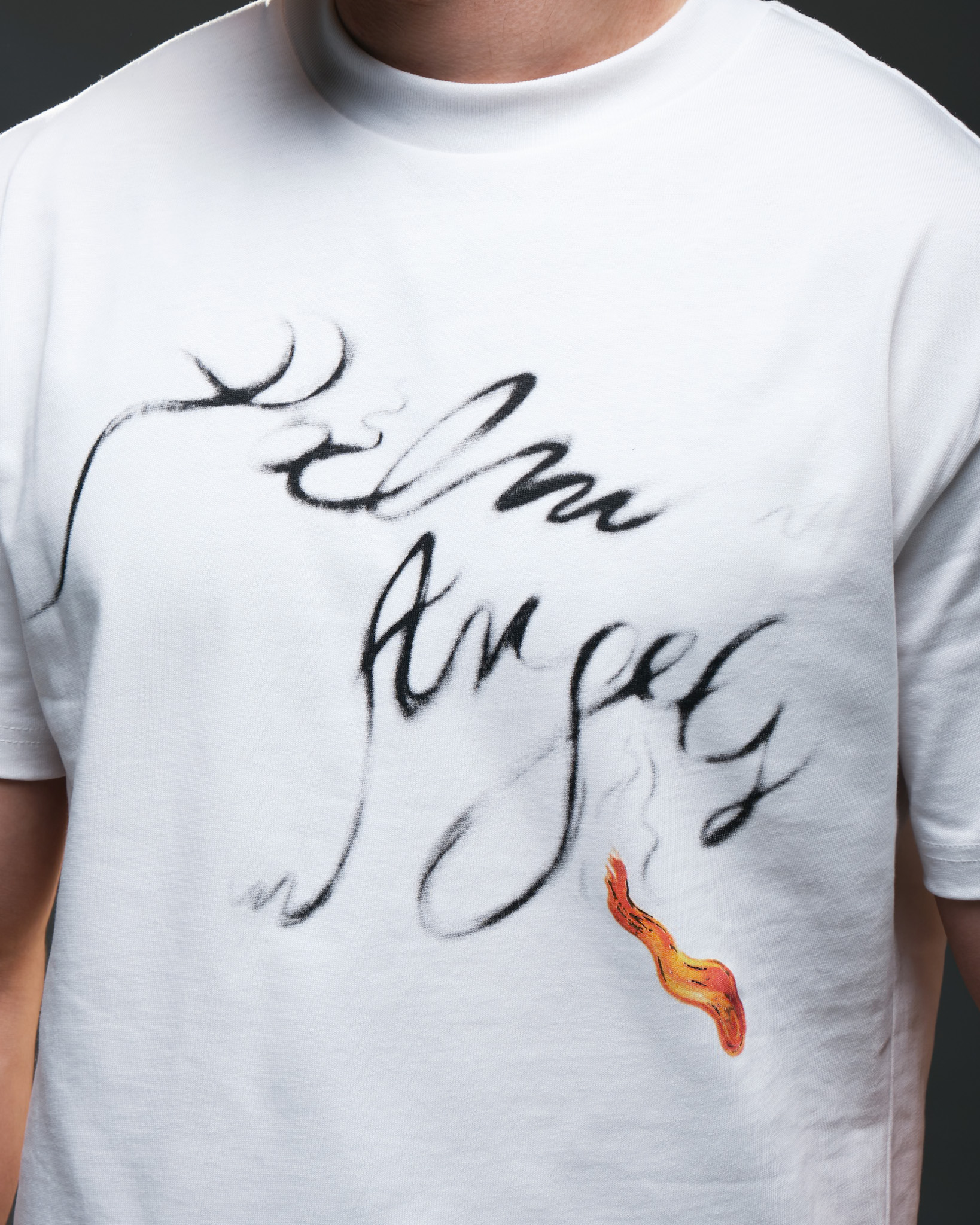 Palm Angels T-Shirt – Flame Script White