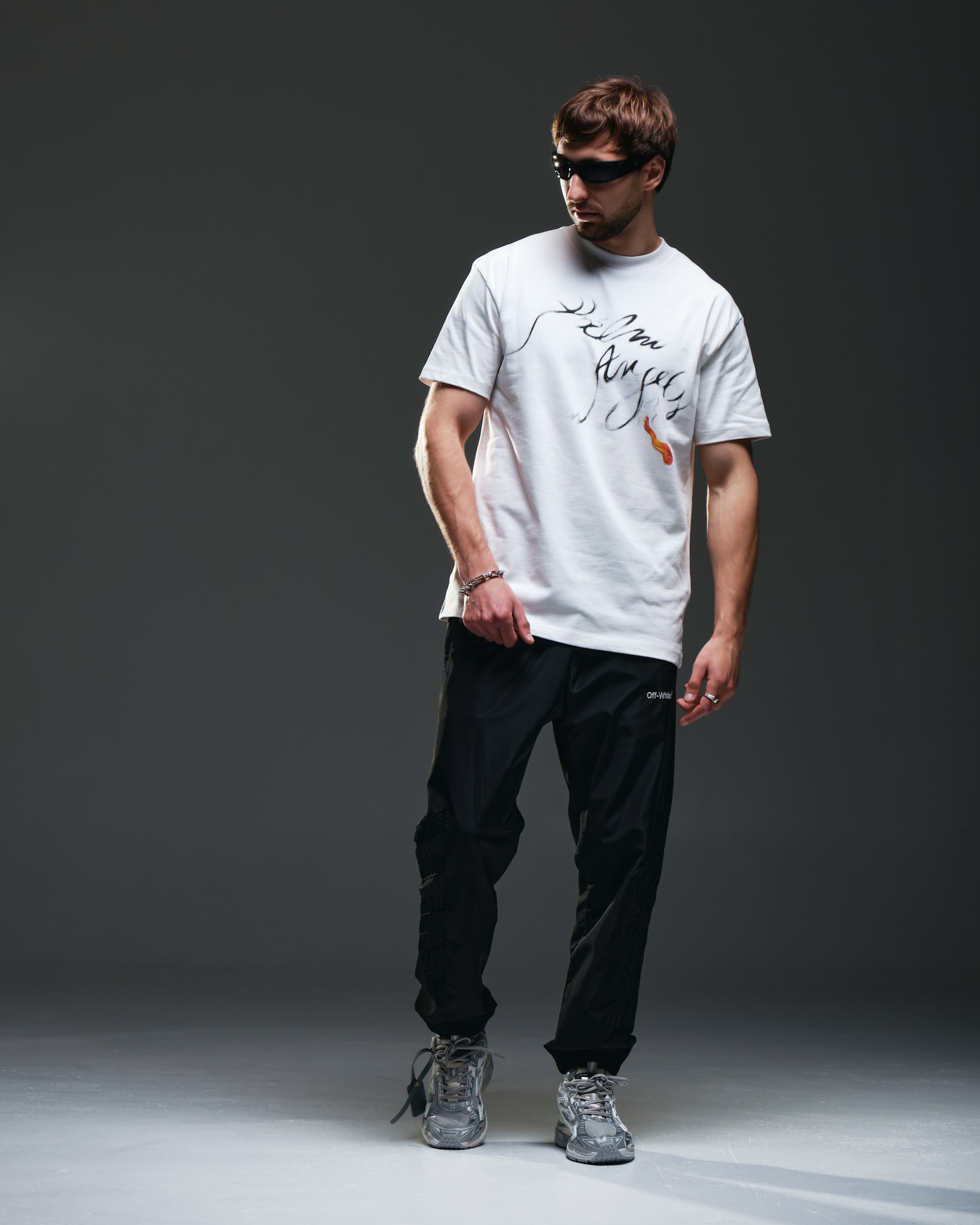 Palm Angels T-Shirt – Flame Script White