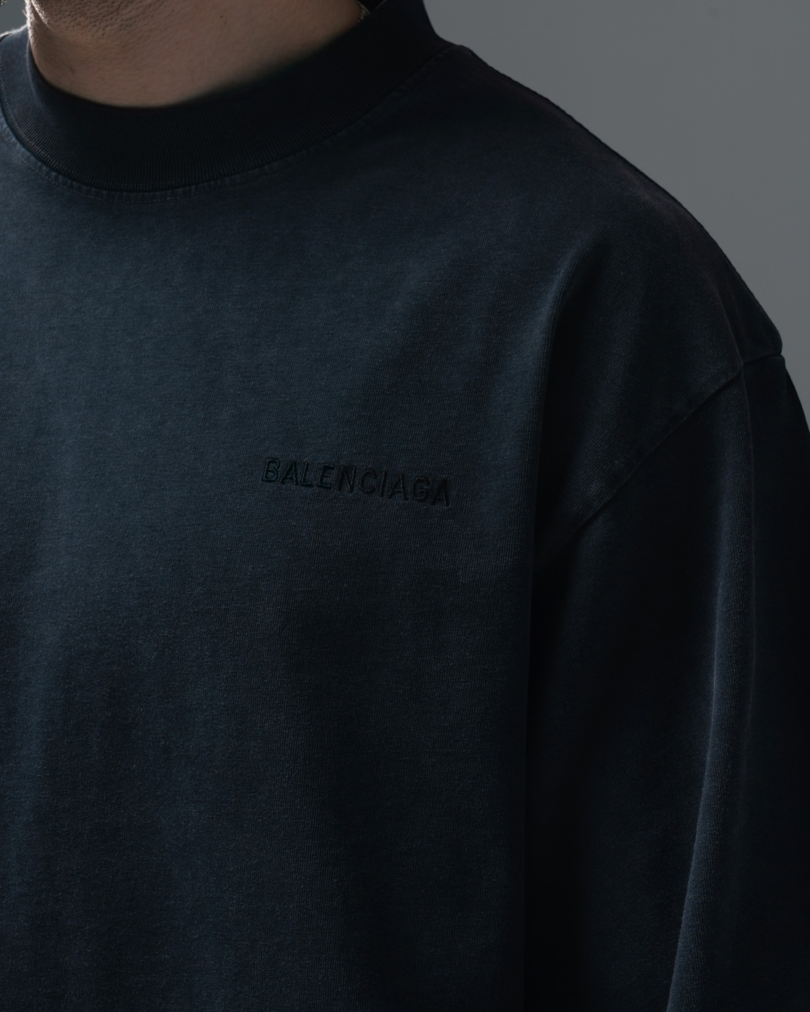 Balenciaga T-Shirt – Faded Black Monogram