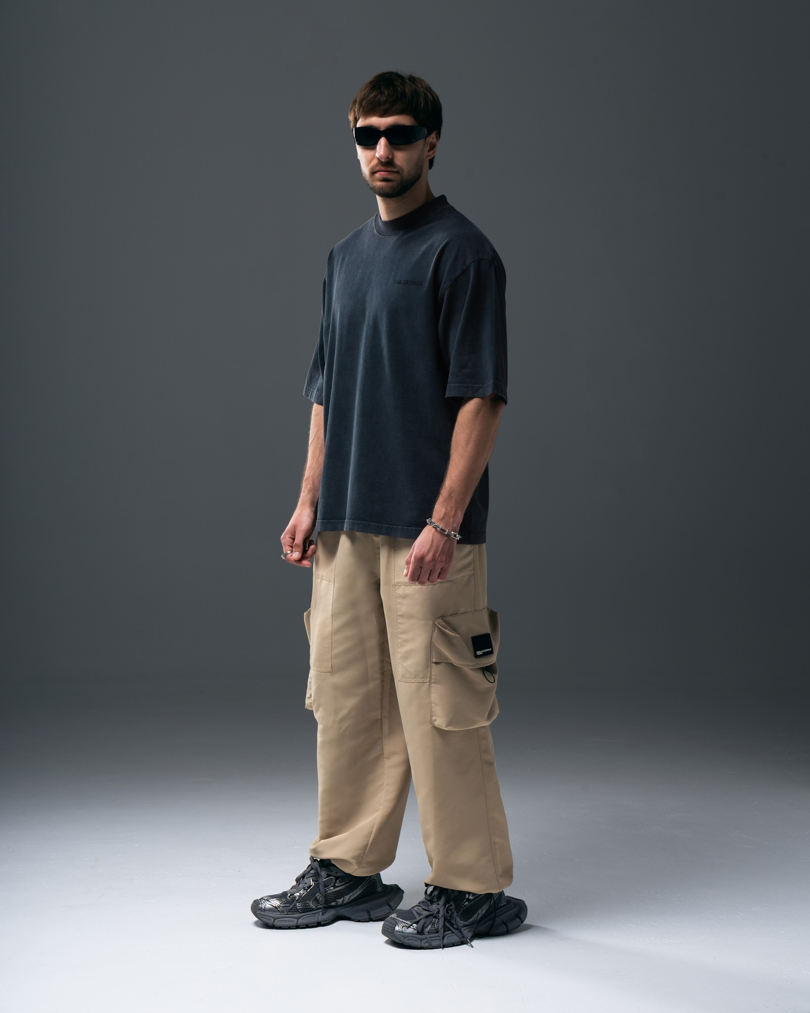 Balenciaga T-Shirt – Faded Black Monogram