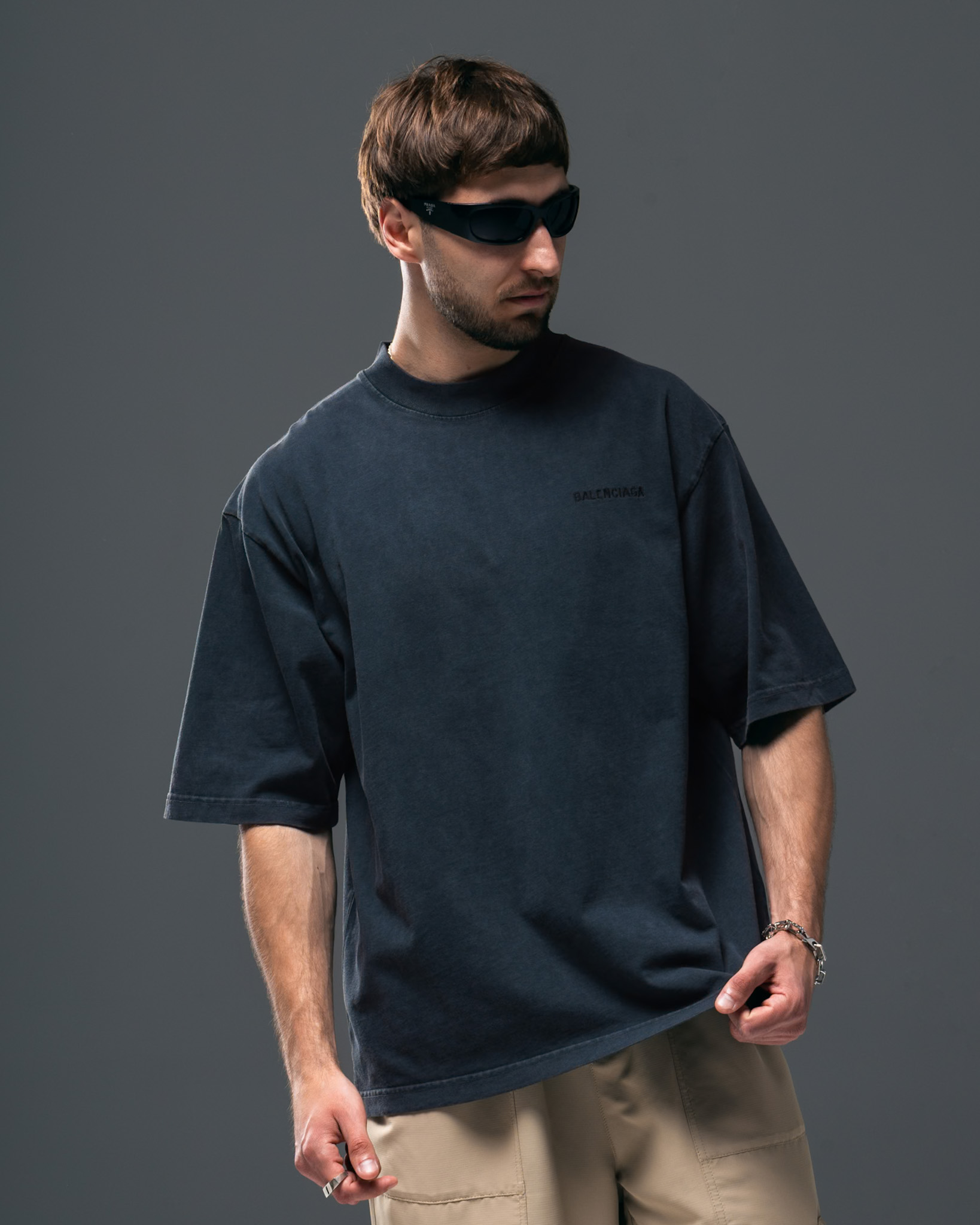 Balenciaga T-Shirt – Faded Black Monogram