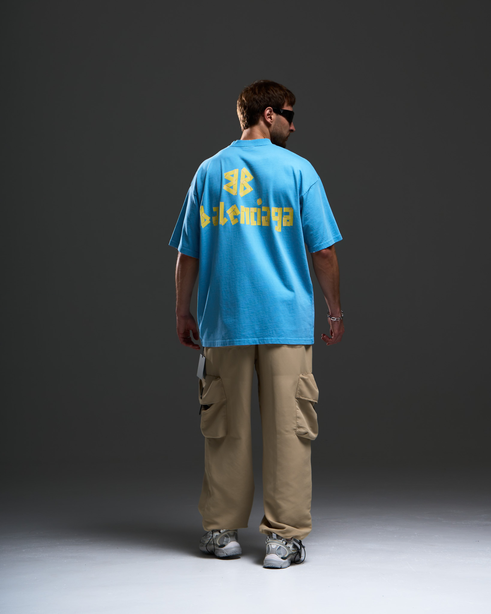 Balenciaga Blue Oversized Street T-Shirt