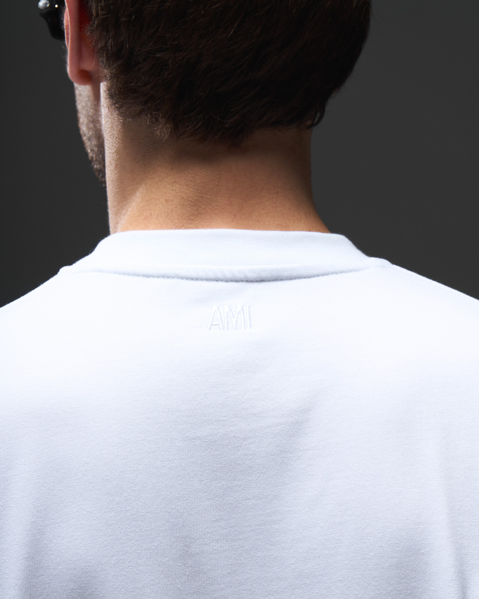 AMI Paris Logo Patch T-Shirt — White