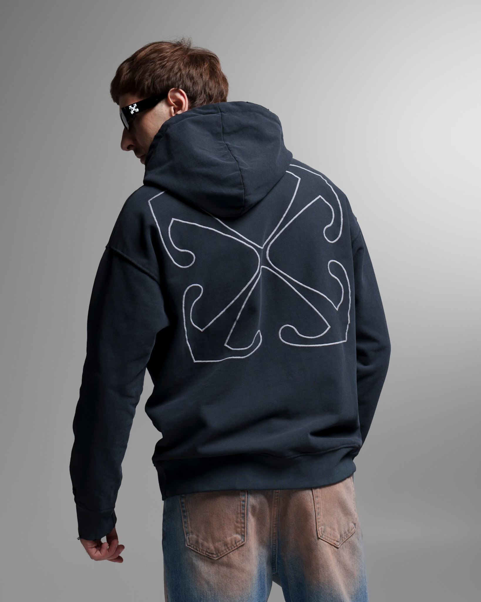 Off-White Abstract Cross Hoodie