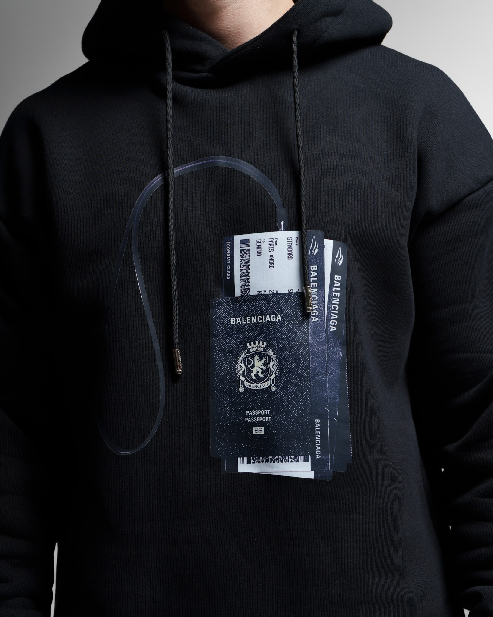 Balenciaga Passport Hoodie — Black Edition