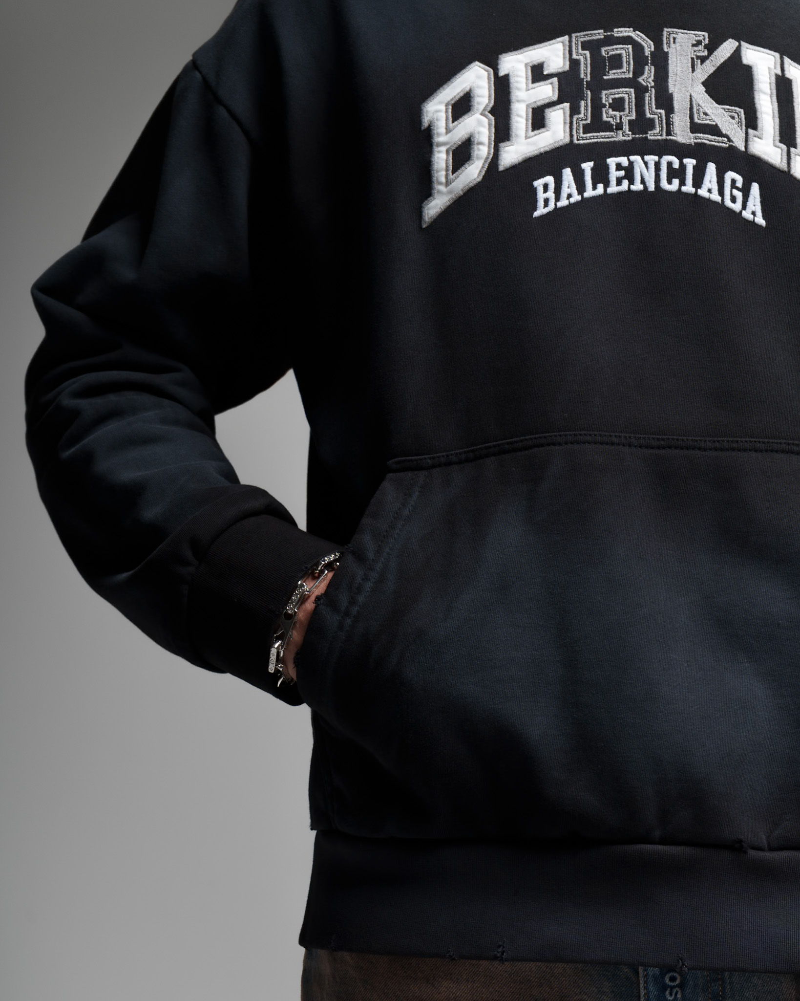 Balenciaga Berkind Logo Hoodie — Black