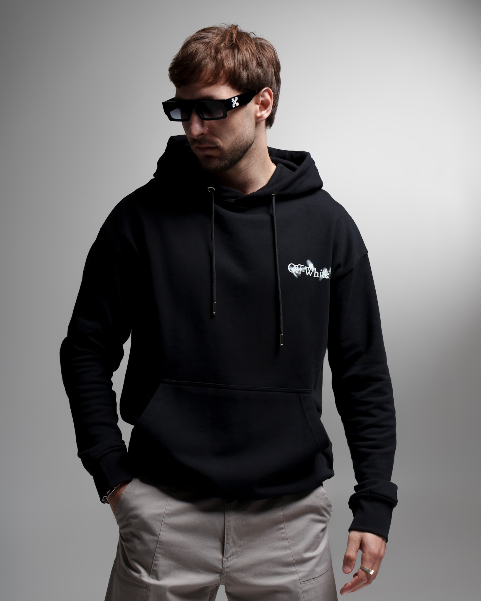 Off-White Floral Back Print Hoodie