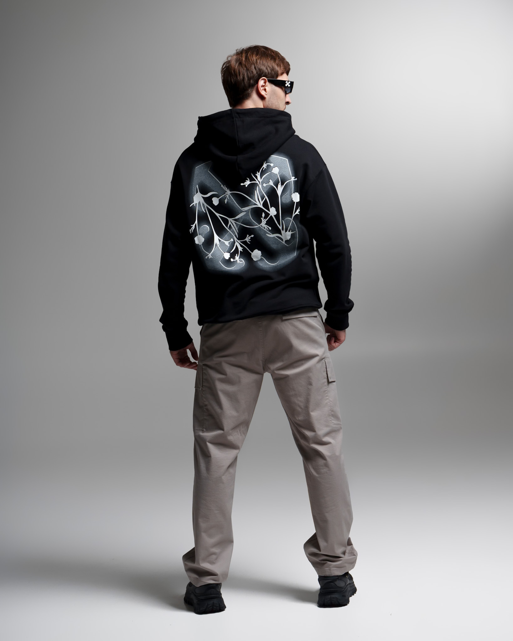 Off-White Floral Back Print Hoodie