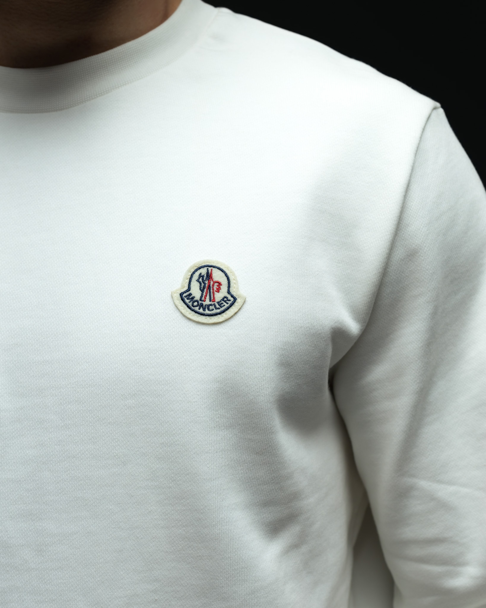 Moncler White Sweatshirt – Iconic Badge