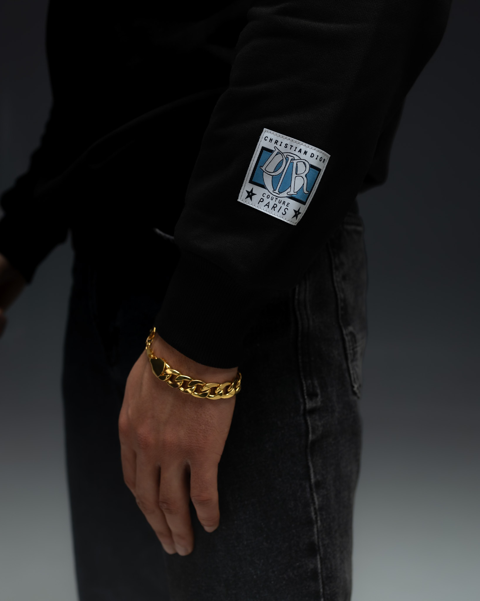 Christian Dior Couture Sweatshirt — Black & Blue Patch