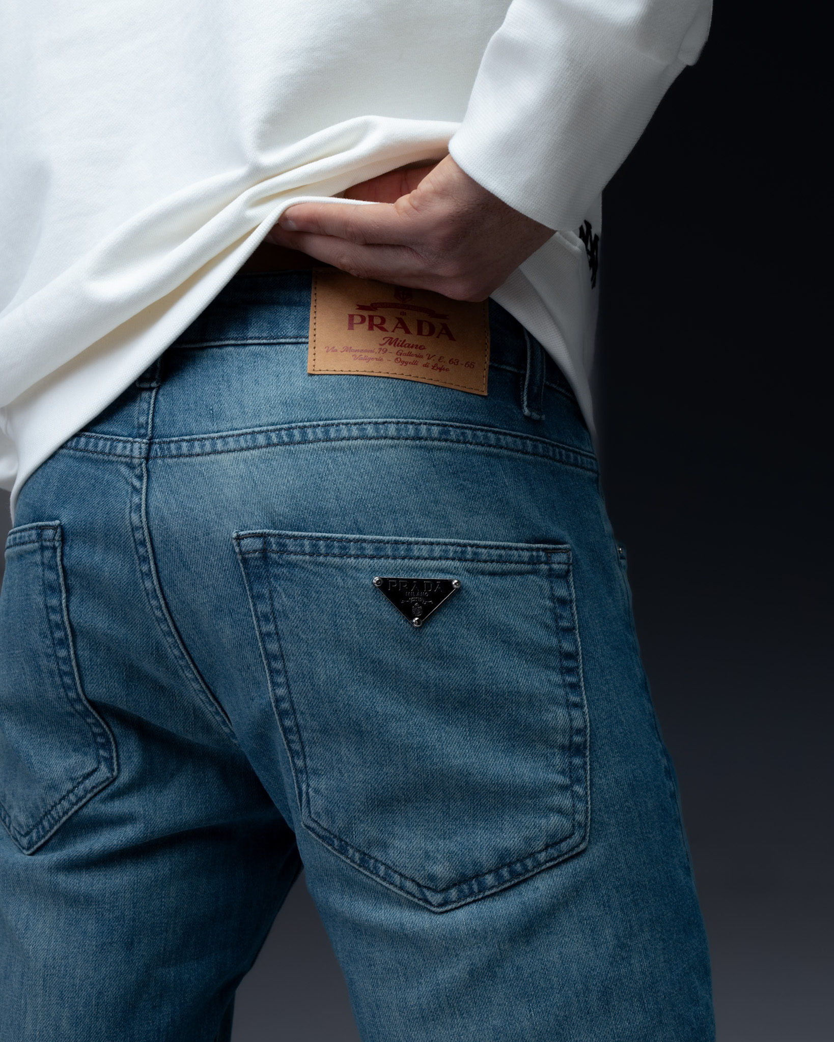 Prada Slim-Fit Jeans in Washed Blue Denim