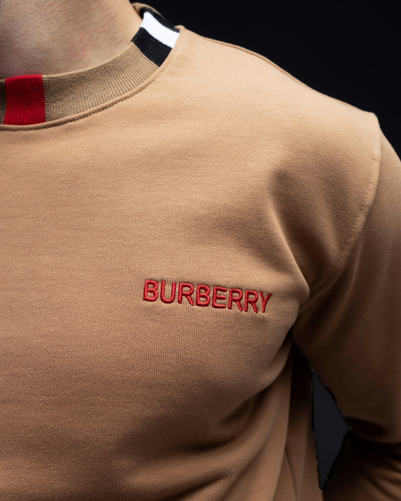 Burberry Cotton Sweatshirt “Iconic Collar Cut”