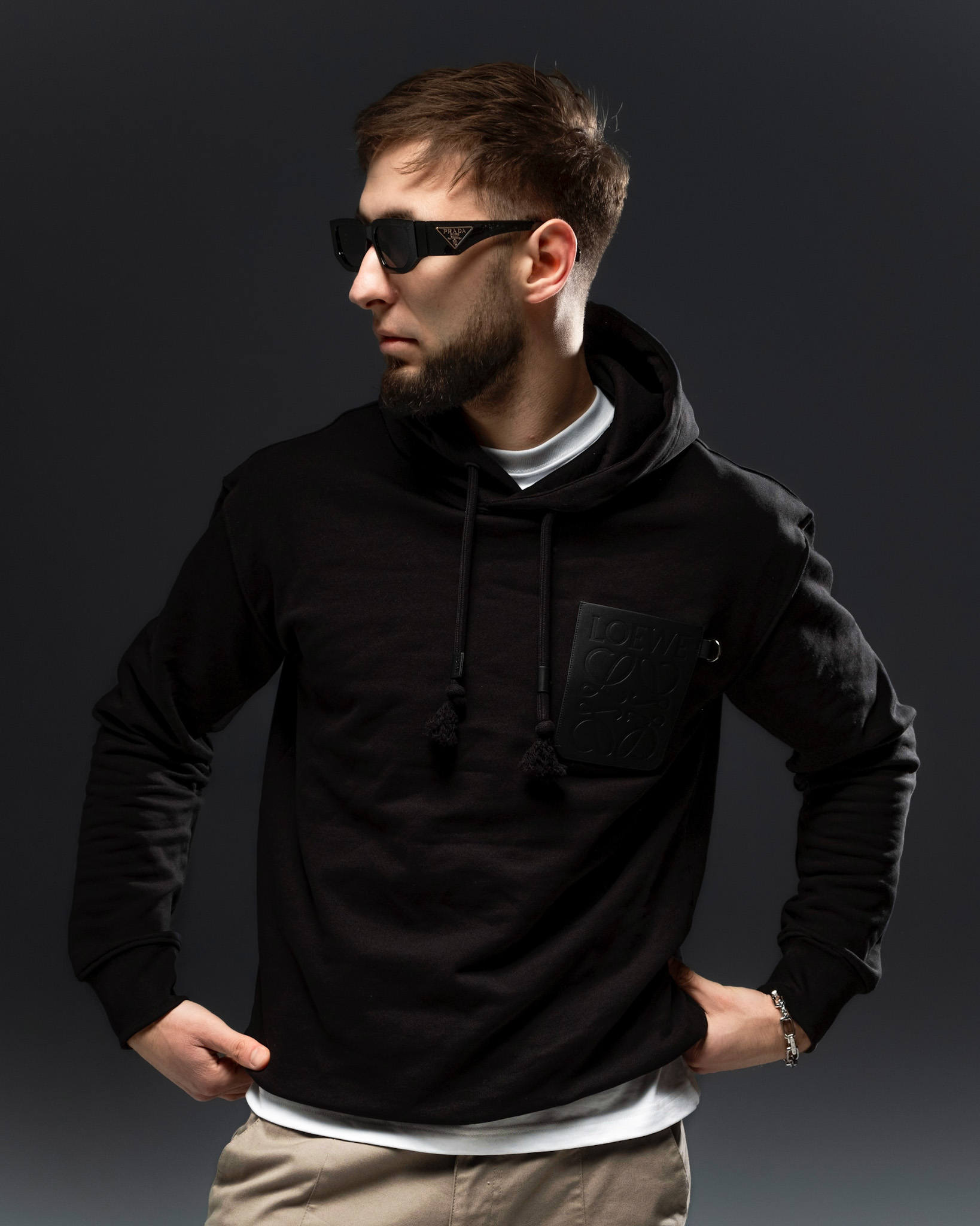 Loewe Anagram Hoodie – Black Patch