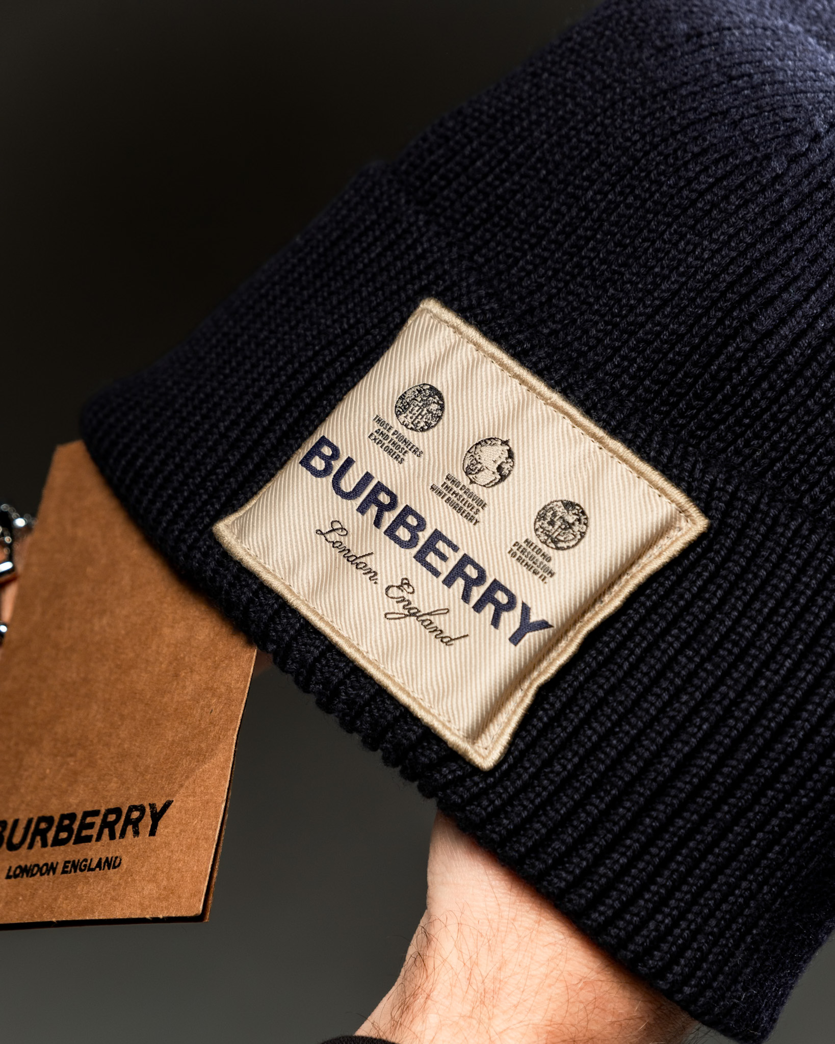 Burberry Beanie – Heritage Patch Navy