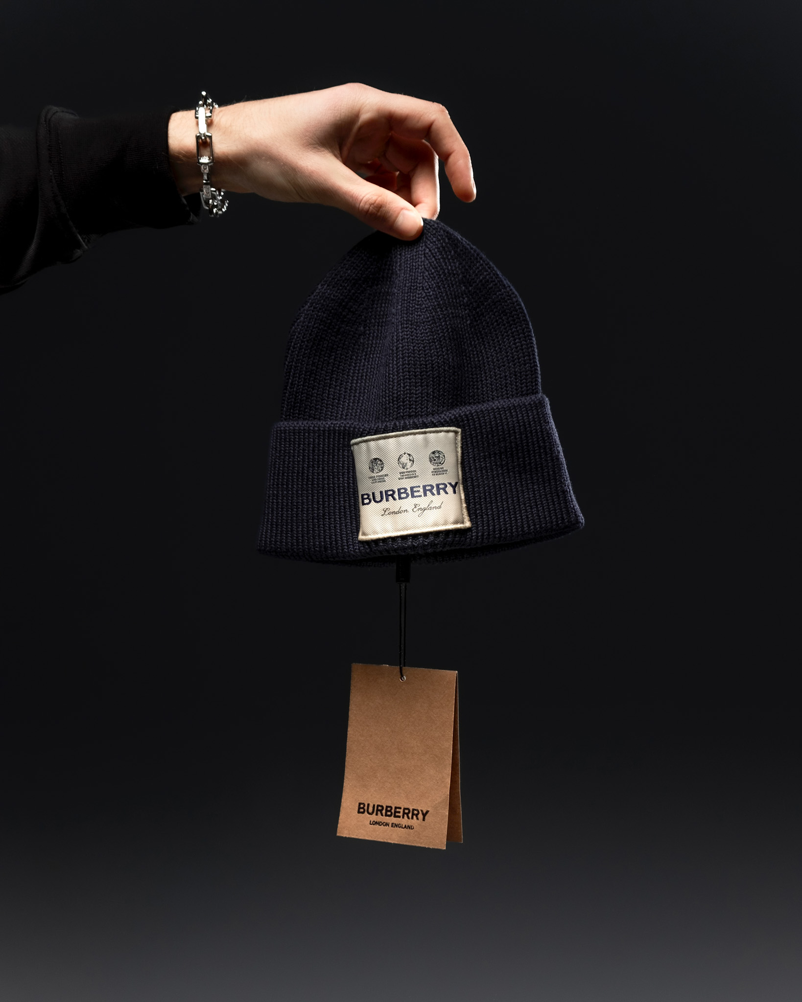Burberry Beanie – Heritage Patch Navy