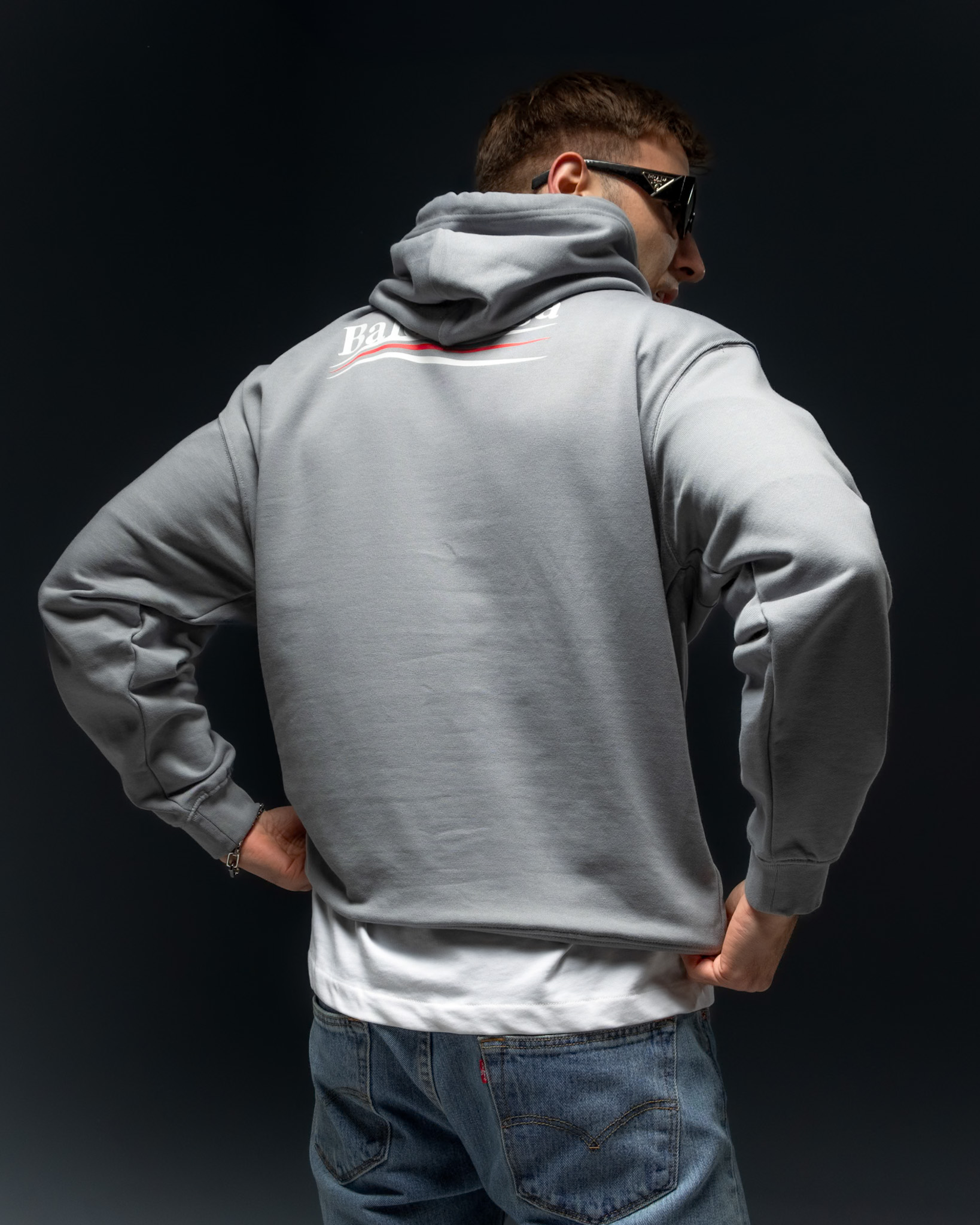 Balenciaga Hoodie – Minimal Wave Print