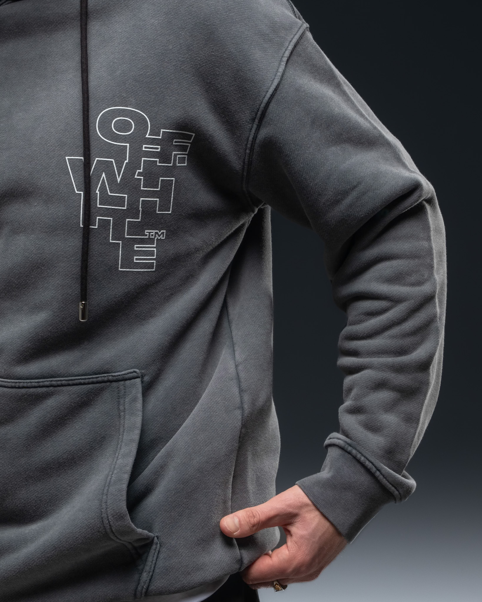 Off-White Hoodie “Mirror Arrows” – Vintage Wash