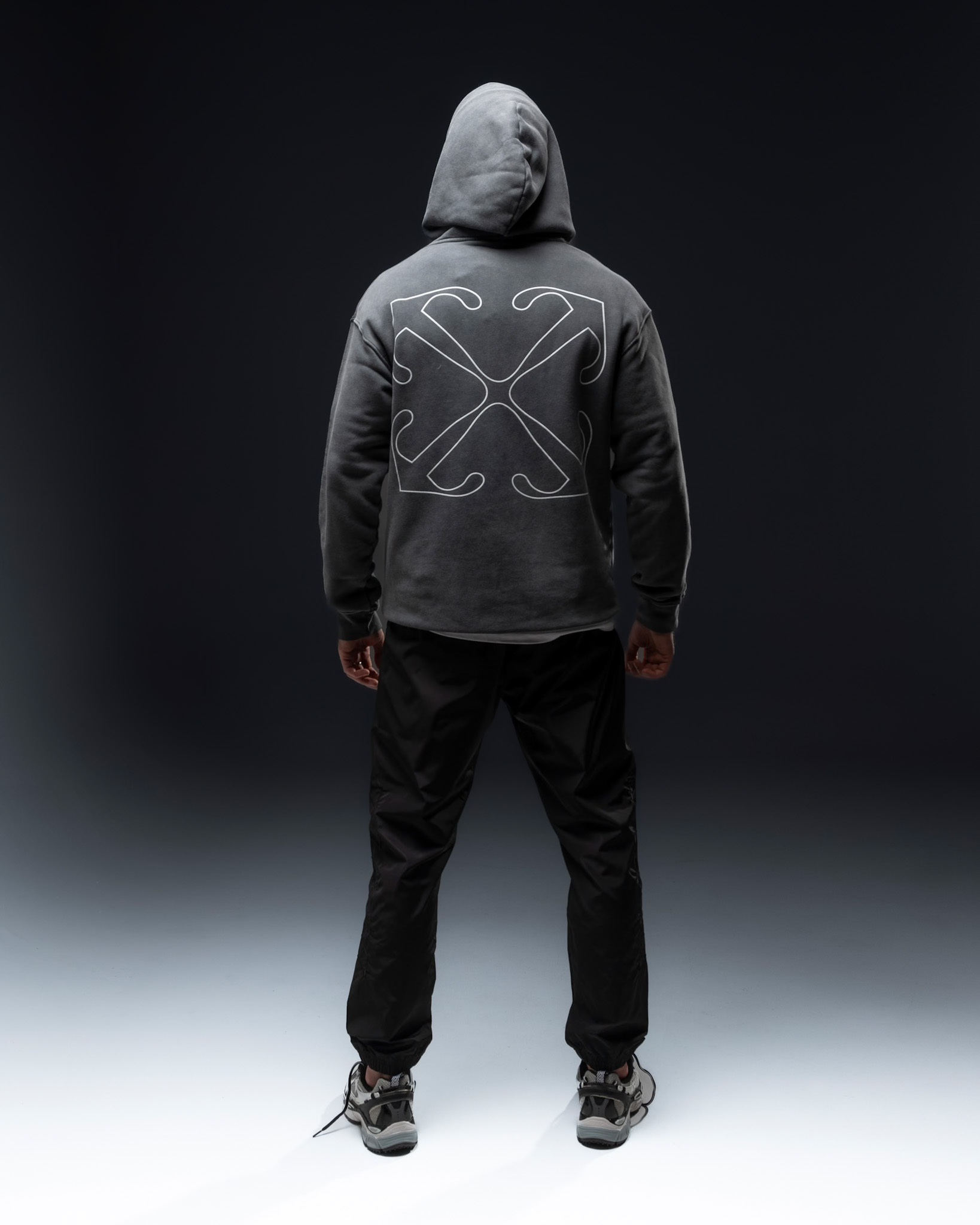 Off-White Hoodie “Mirror Arrows” – Vintage Wash