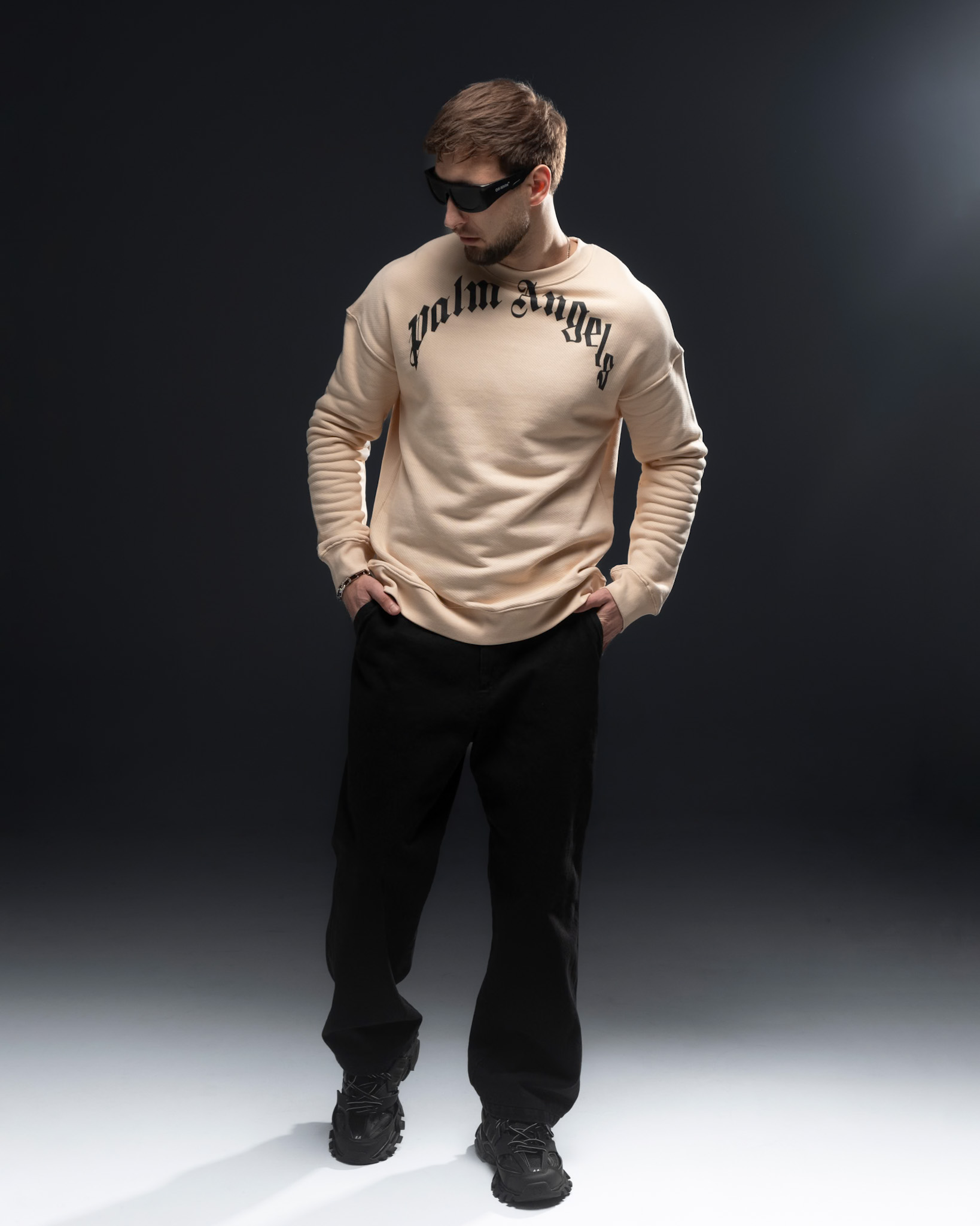 Palm Angels Logo Sweatshirt – Neutral Tone