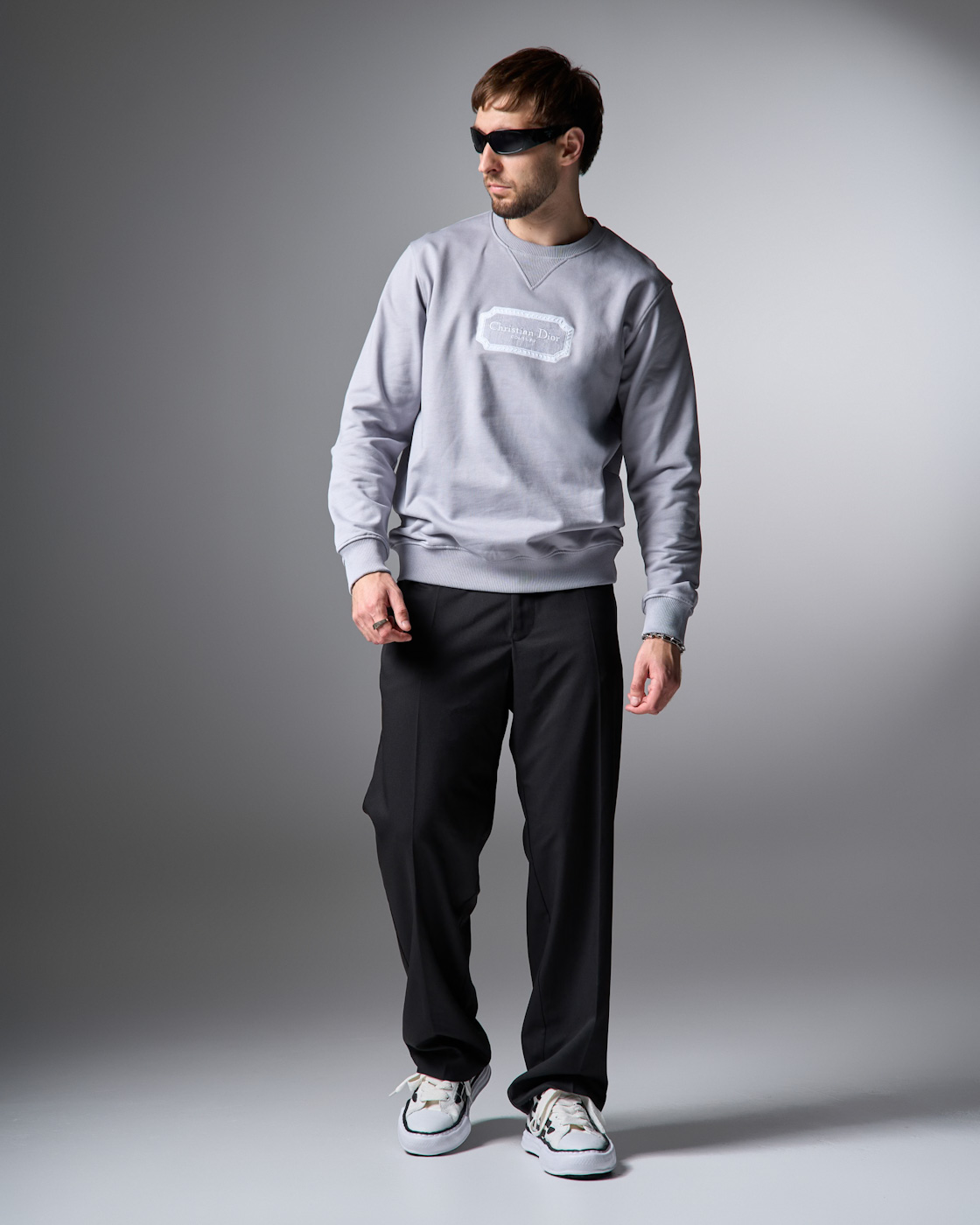 Christian Dior Signature Patch Grey Sweatshirt