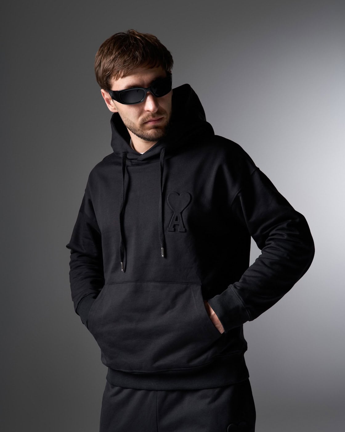 AMI Paris Heart Logo Black Tracksuit