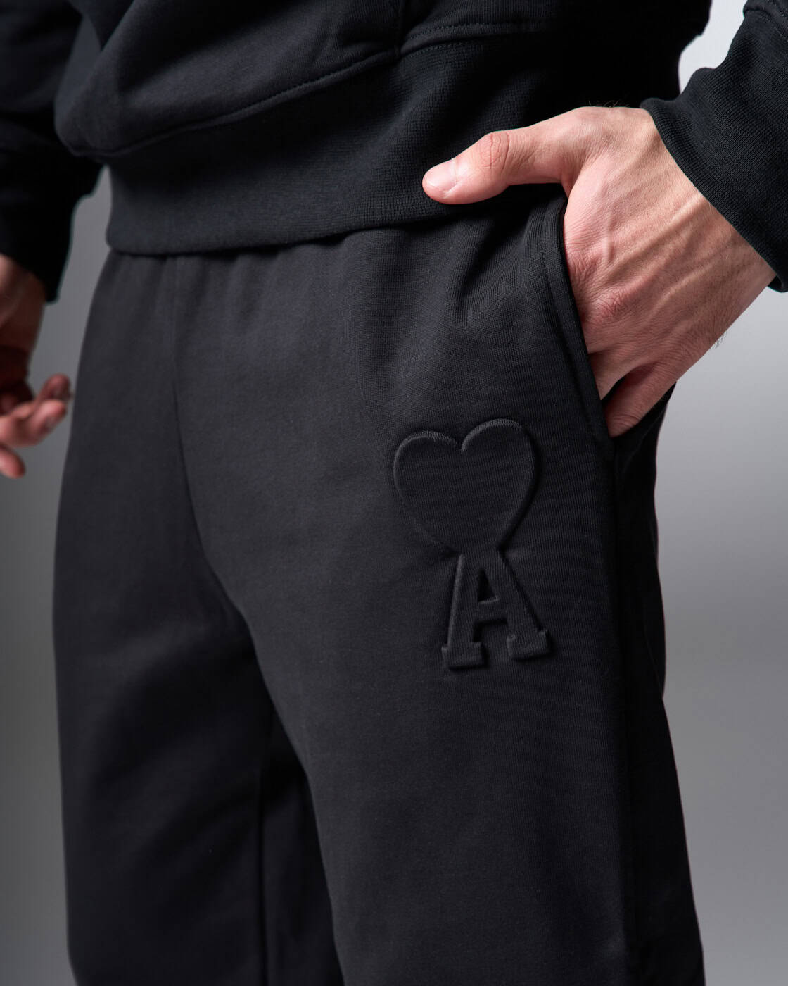 AMI Paris Heart Logo Black Tracksuit