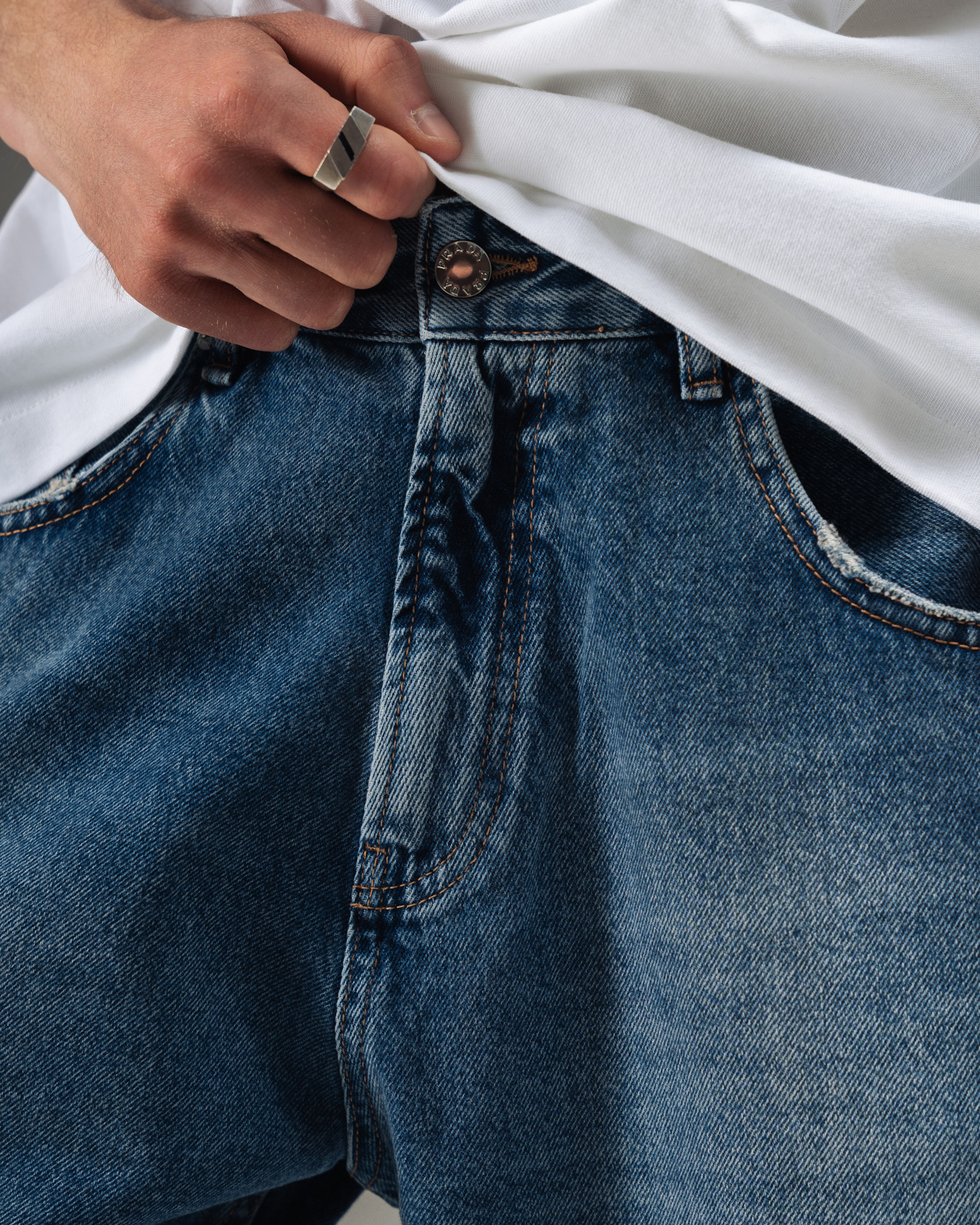 Prada Classic Blue Baggy Denim Jeans