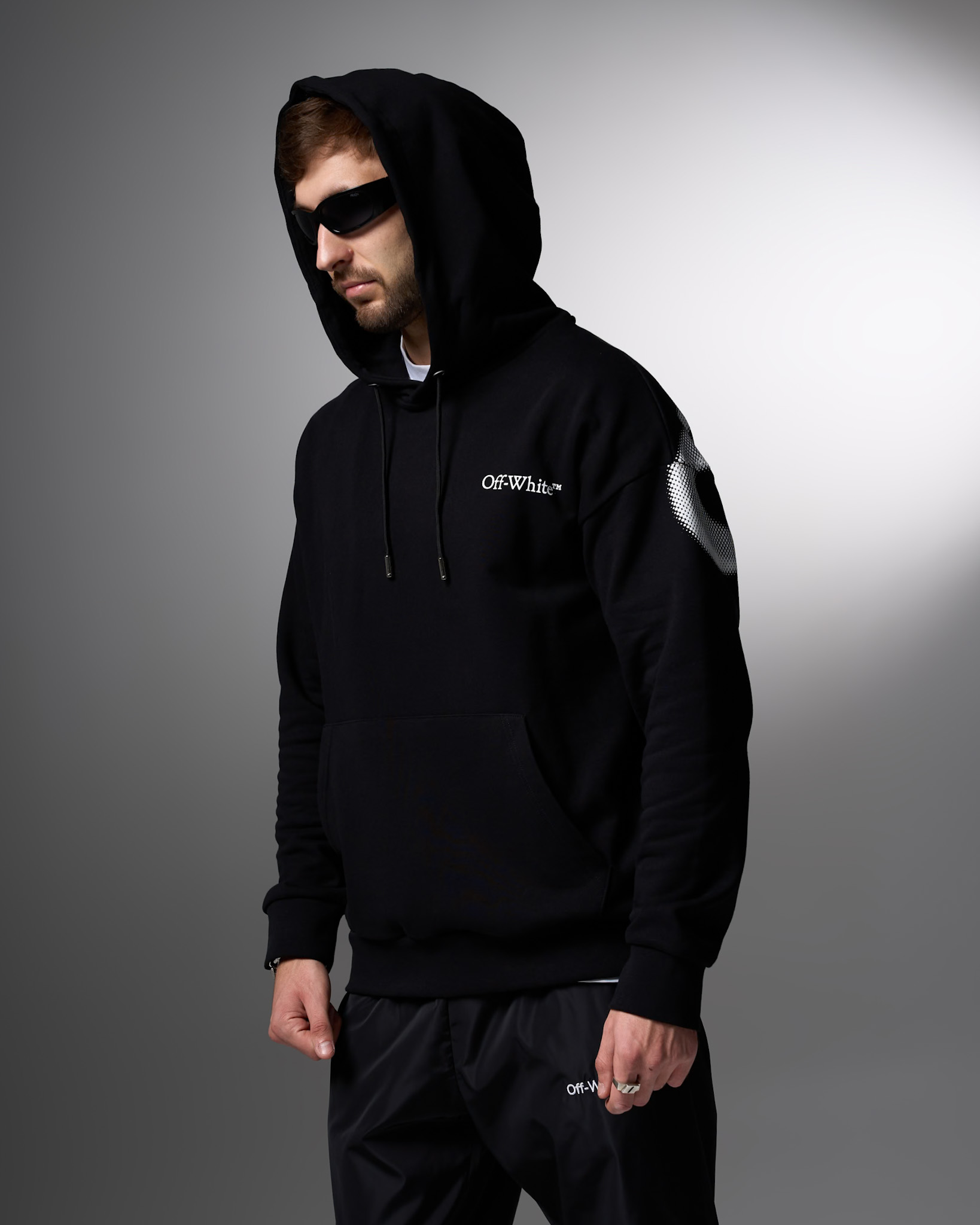 Off-White Optical Logo Black Hoodie