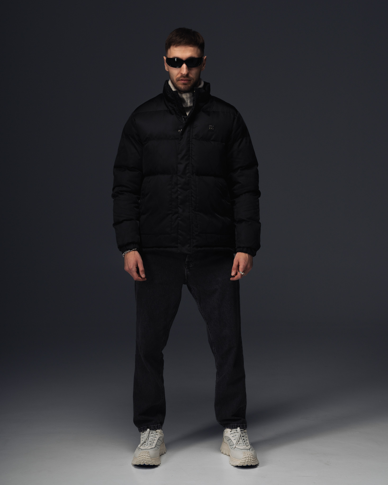 Hugo Black Monogram Puffer Jacket