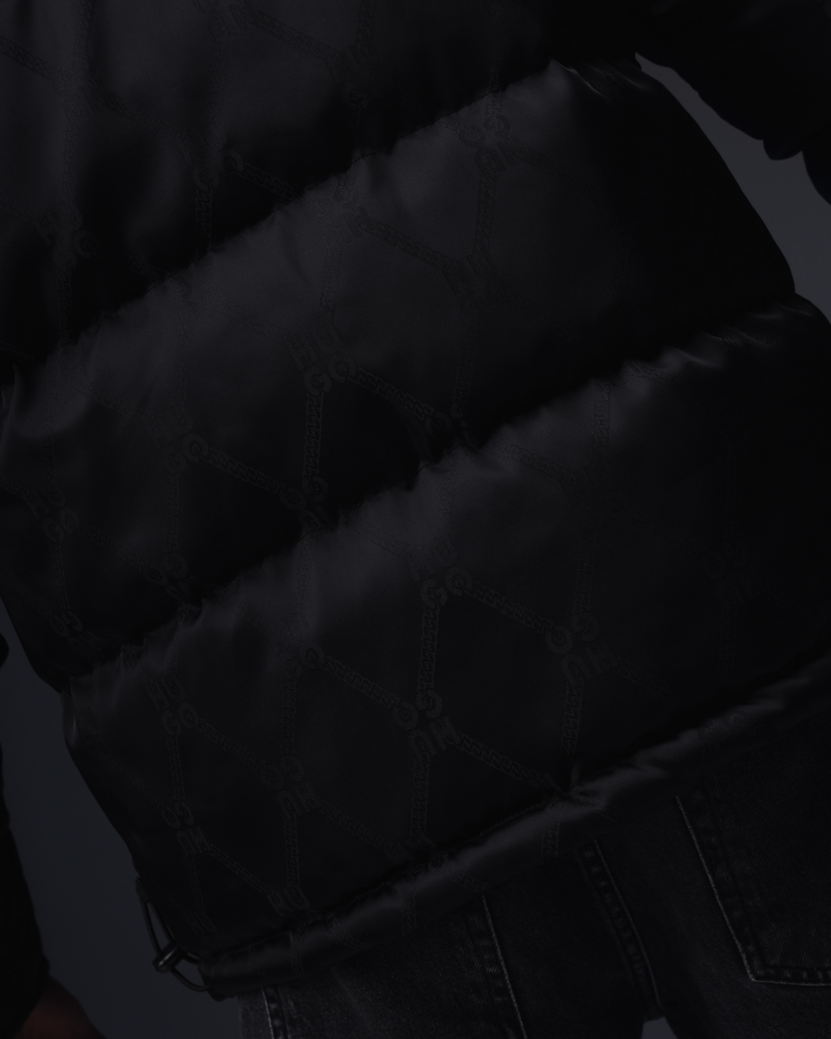 Hugo Black Monogram Puffer Jacket