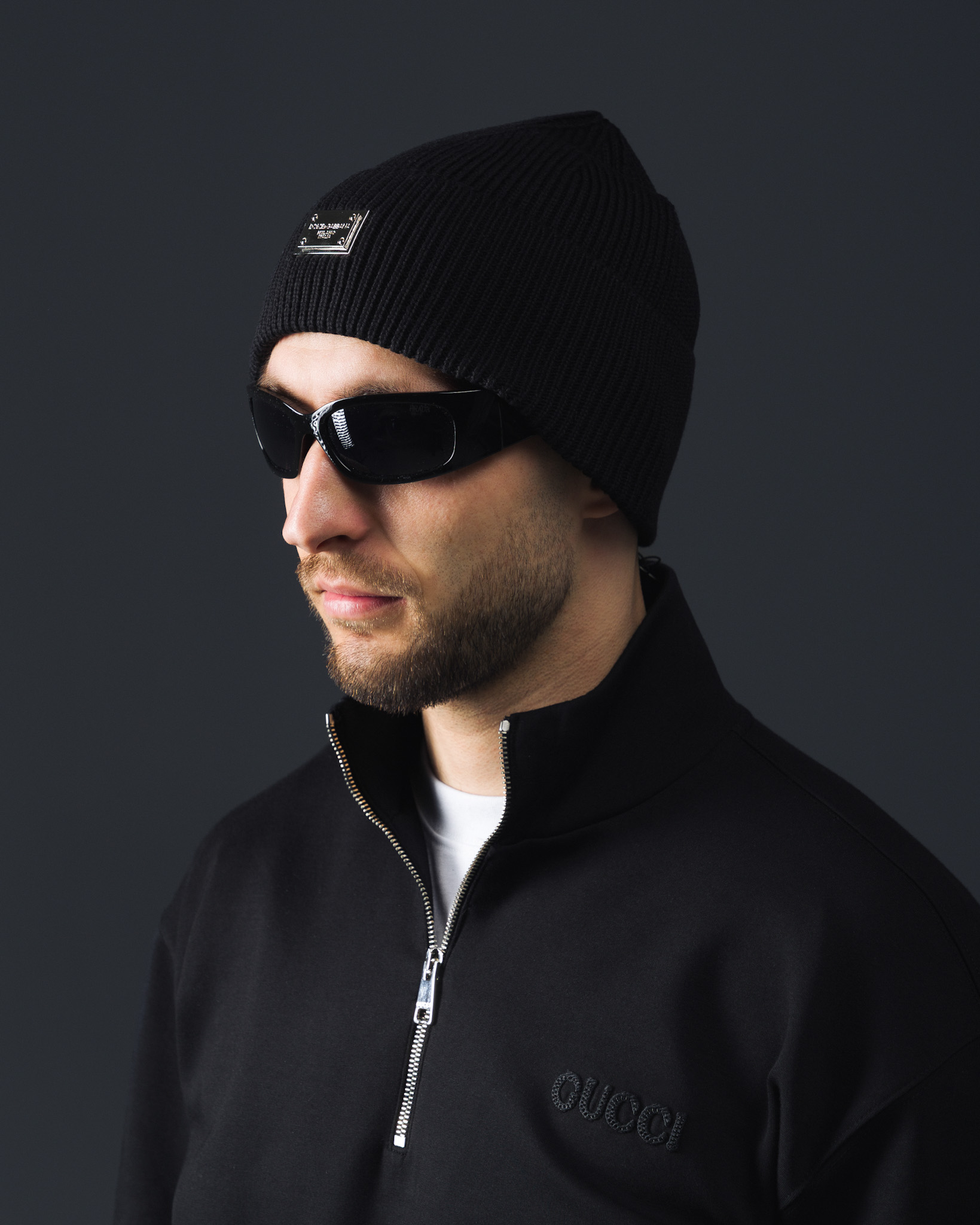 Dolce & Gabbana Metal Logo Black Beanie