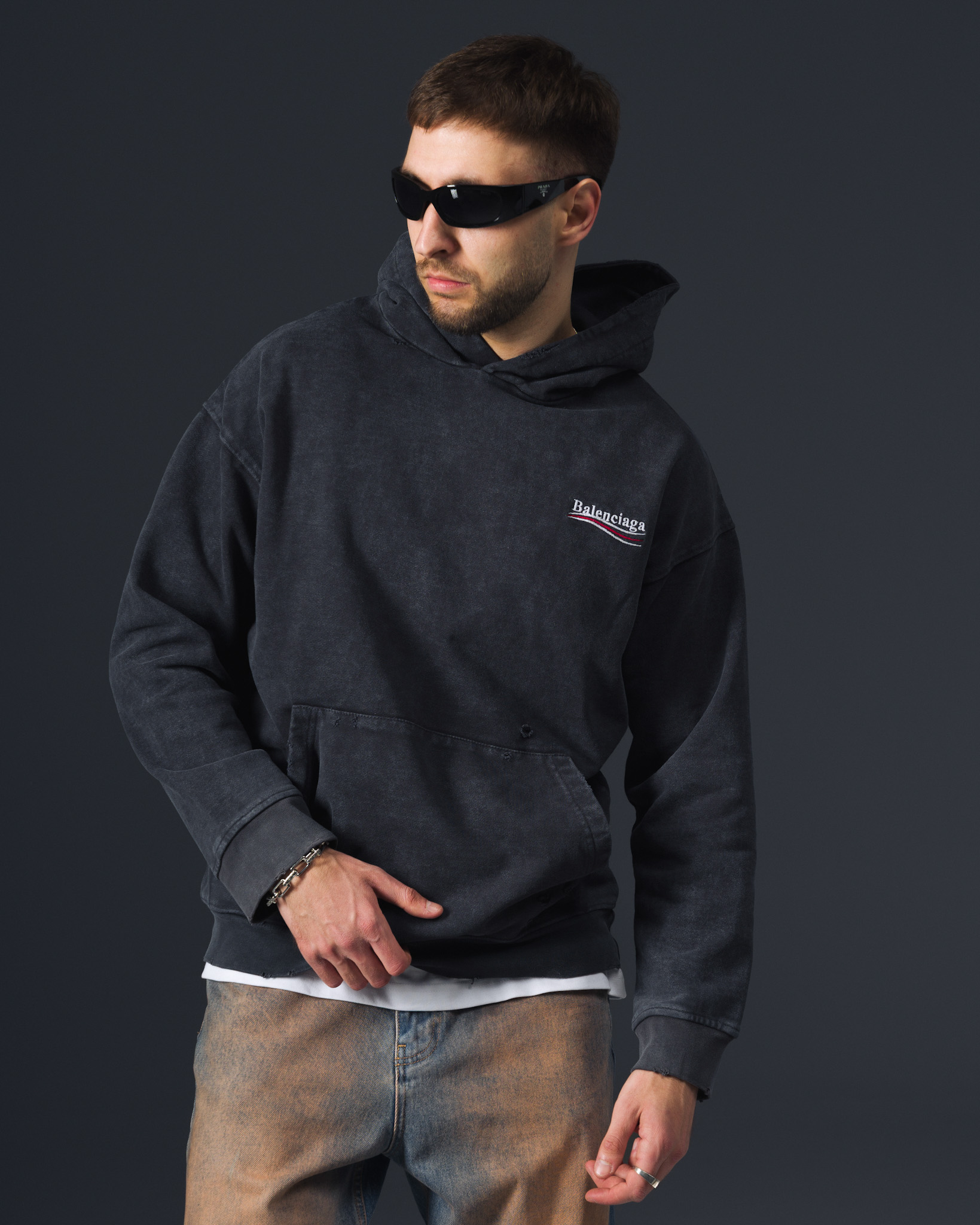 Balenciaga Vintage Political Logo Moodie
