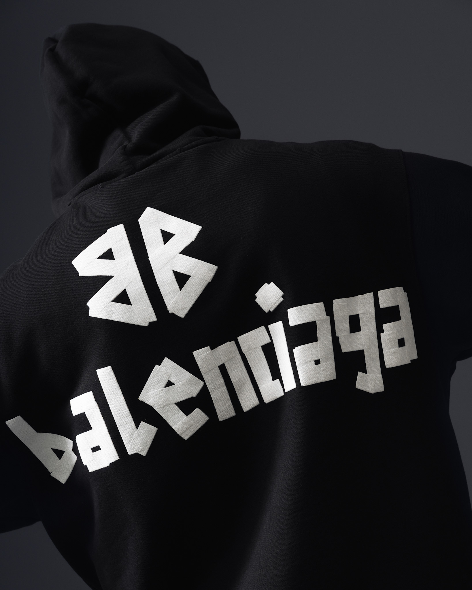 Balenciaga Gothic Print Oversize Hoodie