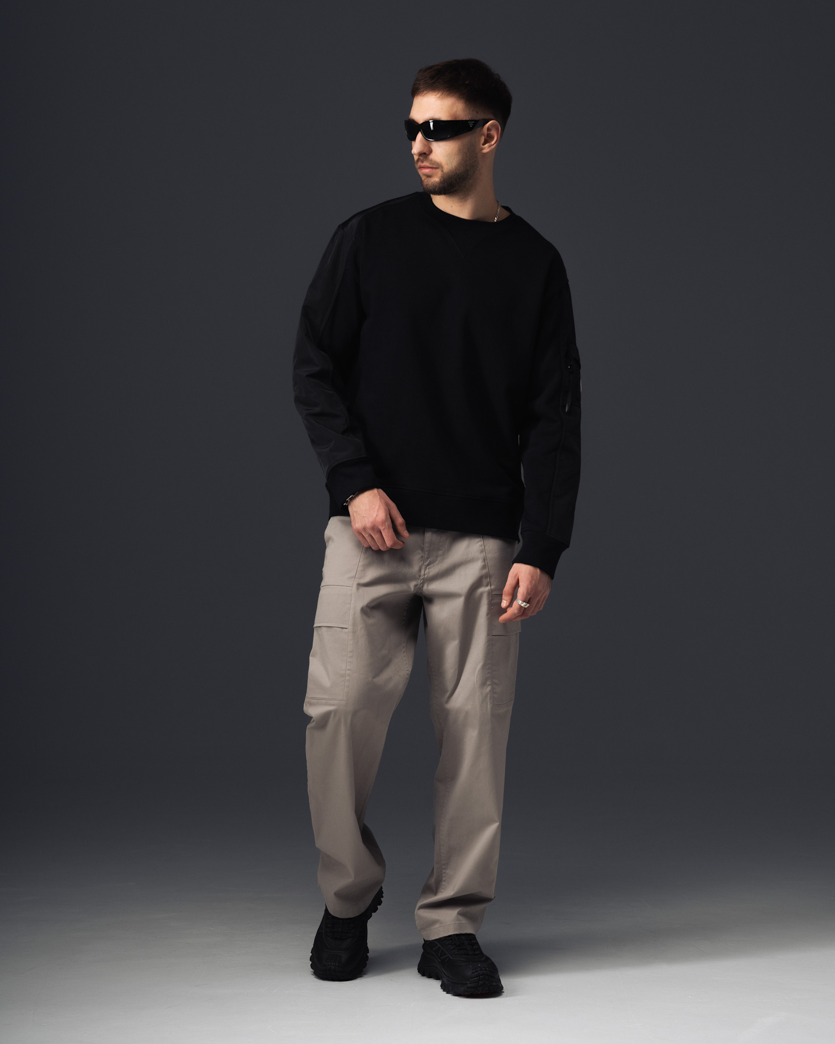 Moncler Arm Logo Nylon Sweatshirt