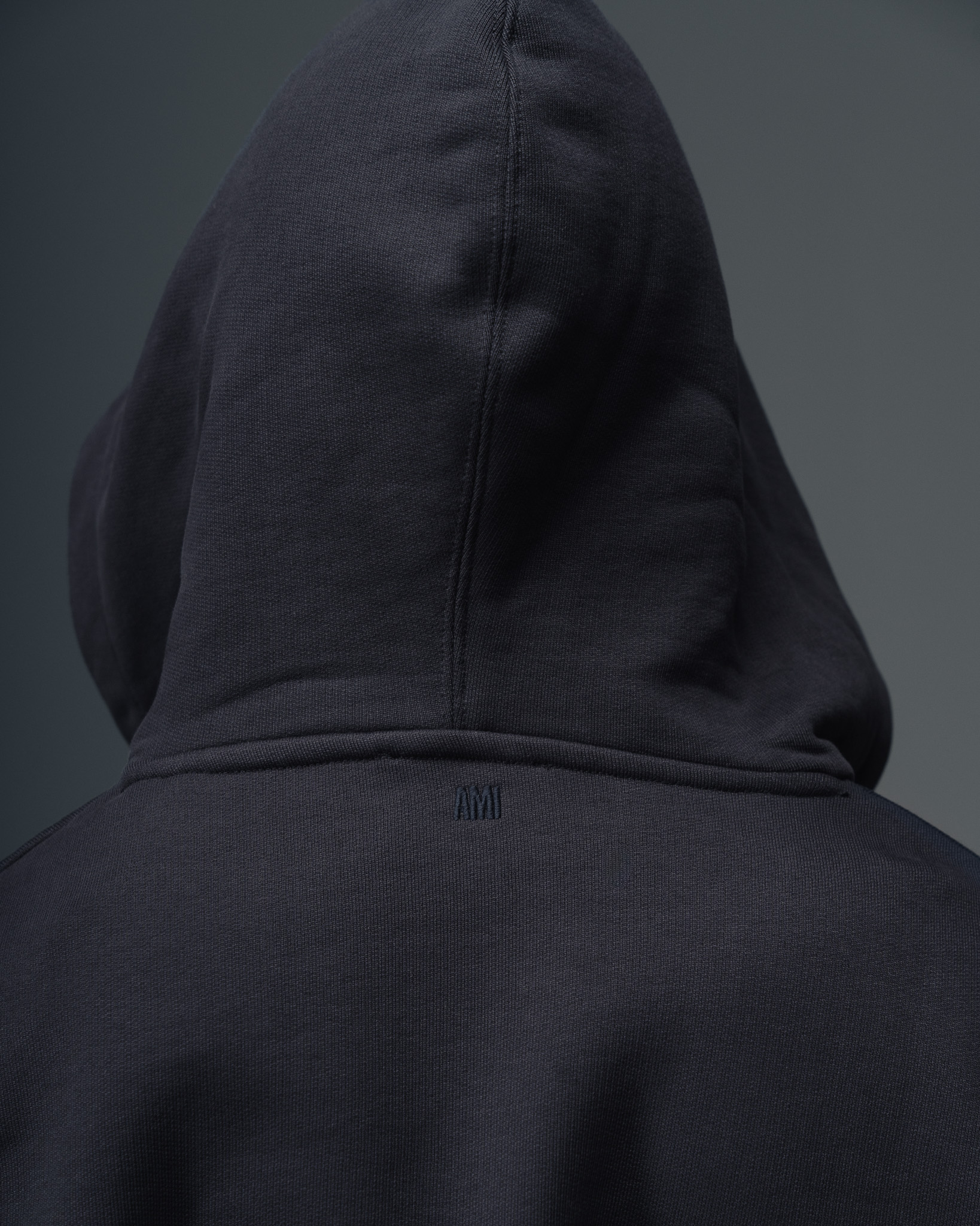 Ami Paris Classic Zip Hoodie Dark Navy