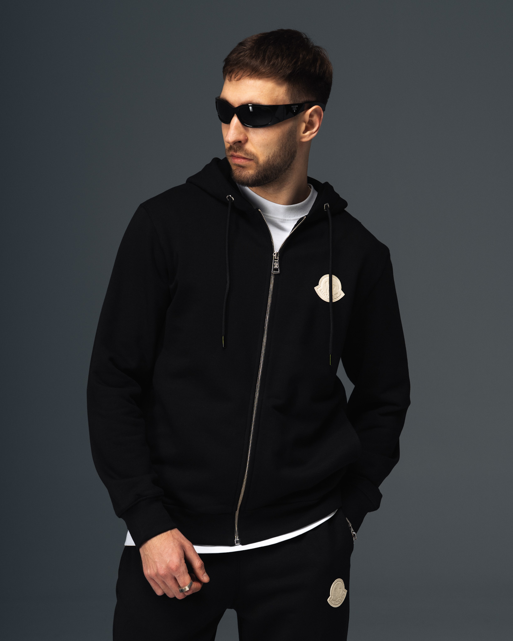 Moncler Icon White Logo Zip Tracksuit