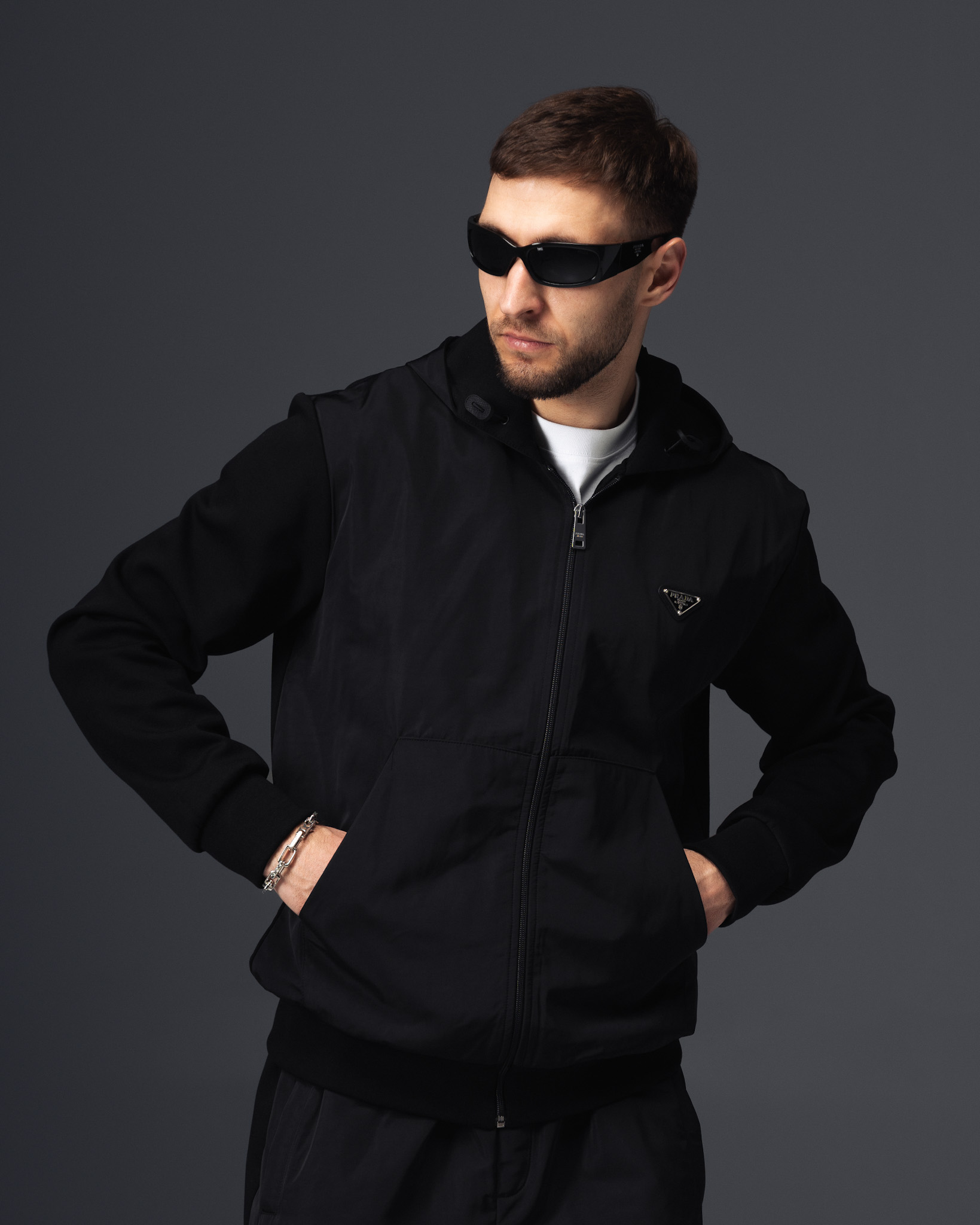 Prada Black Tech Track Suit