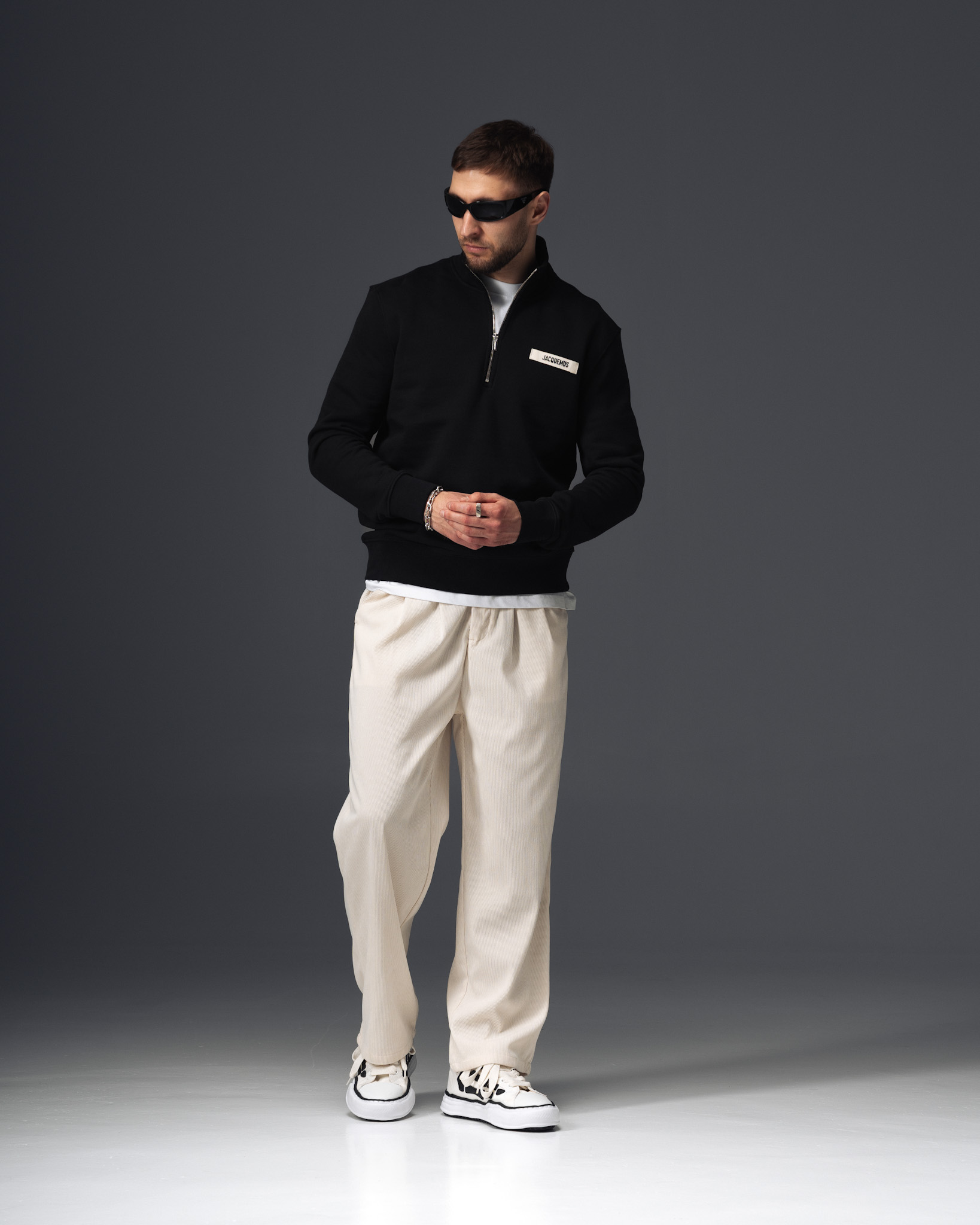 Jacquemus Signature Half-Zip Sweatshirt Black