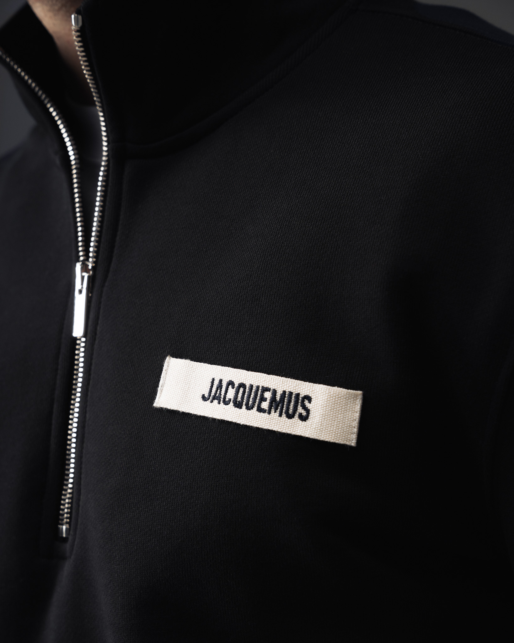 Jacquemus Signature Half-Zip Sweatshirt Black