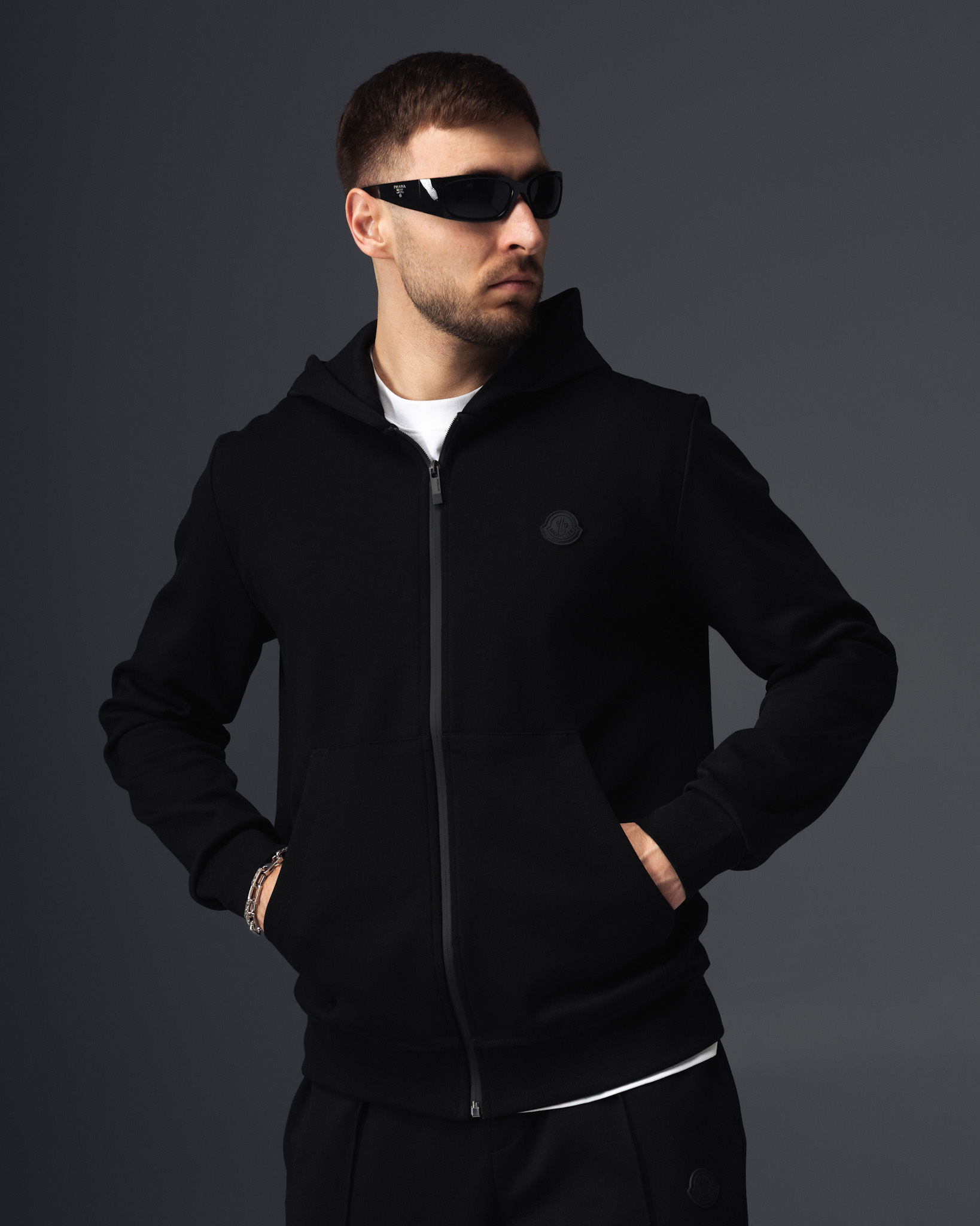 Moncler Black Signature Zip Suit
