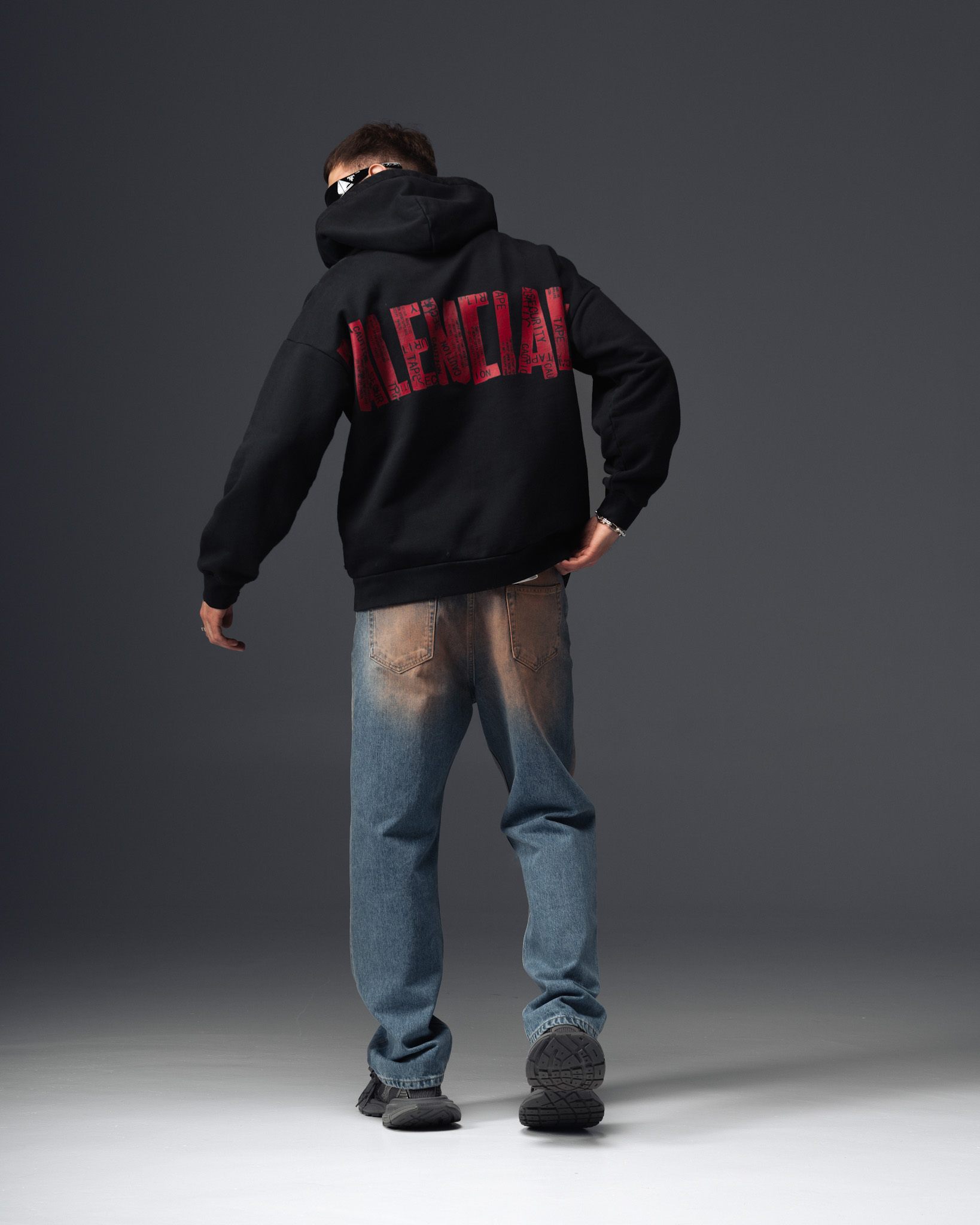 Balenciaga Tape Logo Zip Hoodie