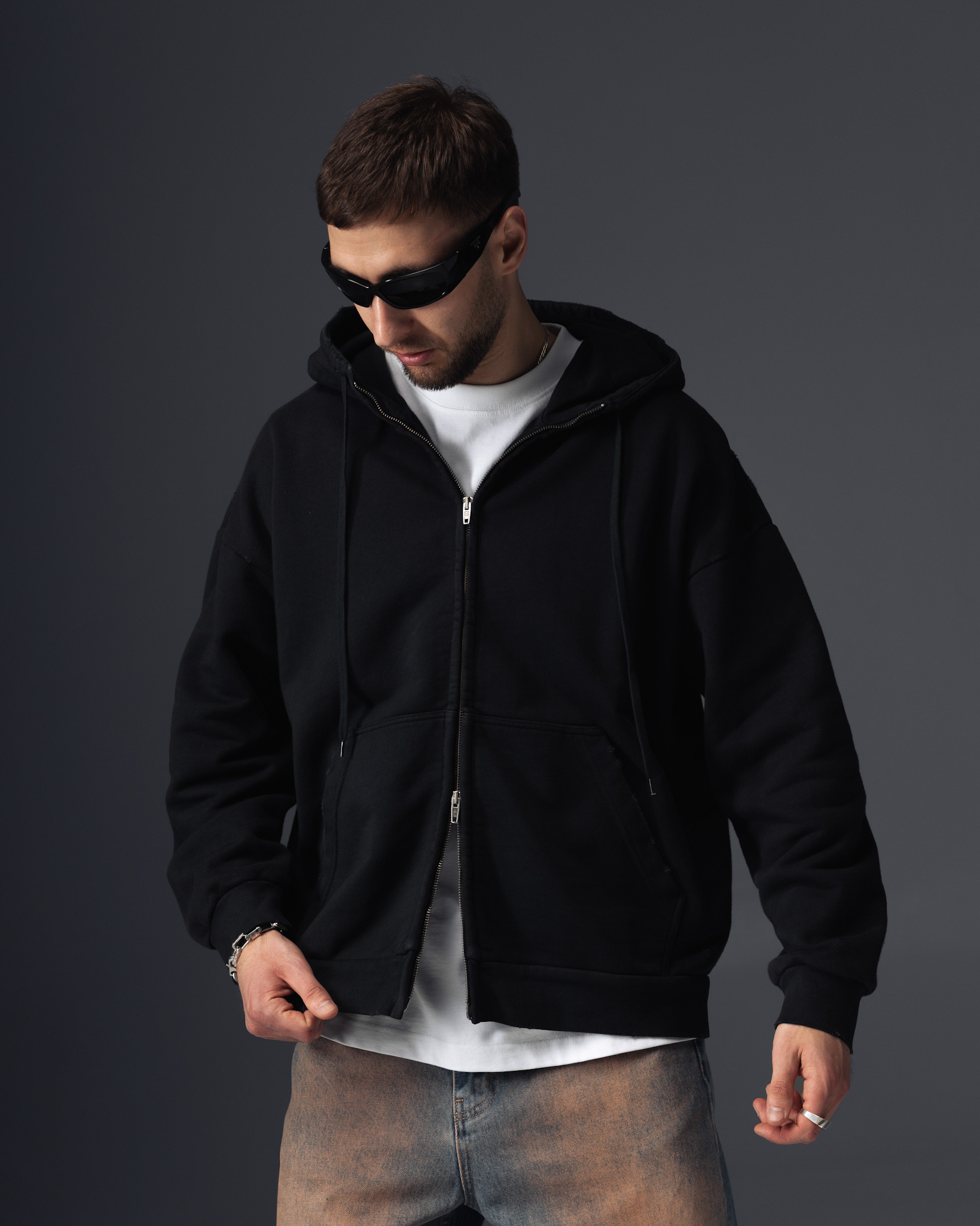 Balenciaga Tape Logo Zip Hoodie