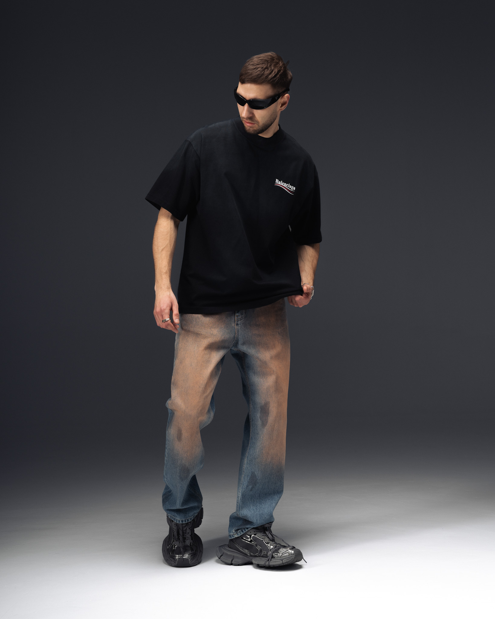 Balenciaga Wave Logo Oversize T-Shirt