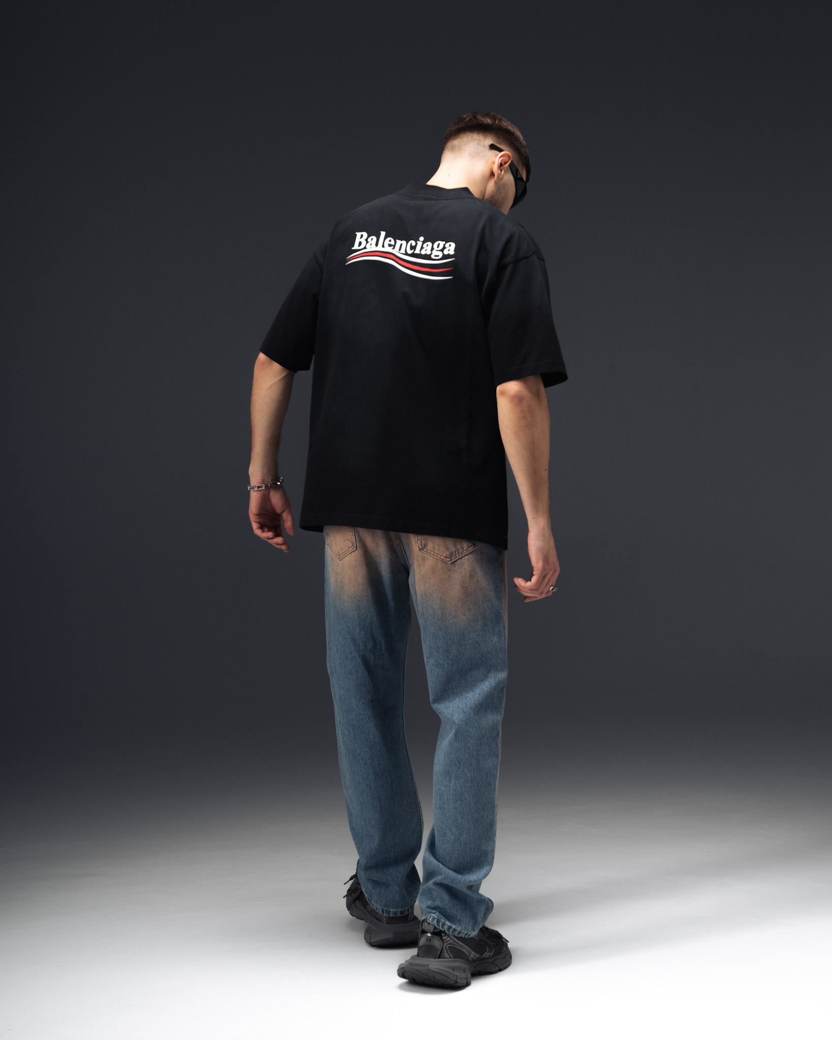 Balenciaga Wave Logo Oversize T-Shirt