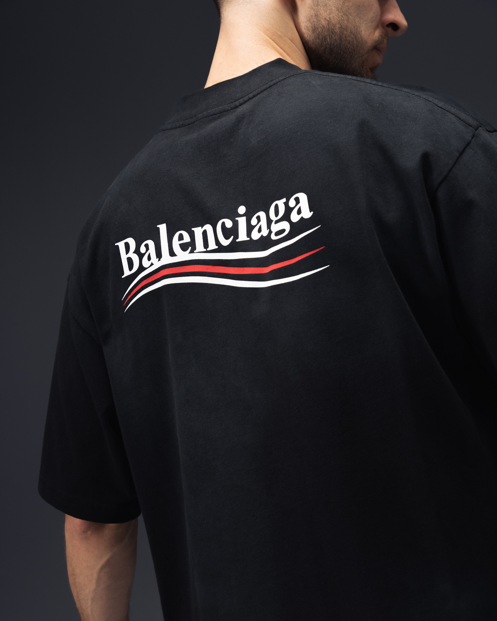 Balenciaga Wave Logo Oversize T-Shirt
