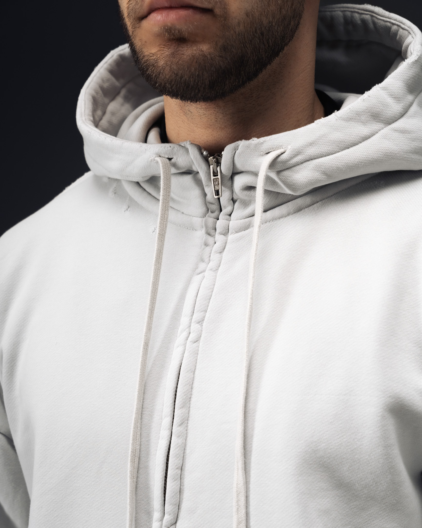 Balenciaga Red Tape Graphic Zip Hoodie White