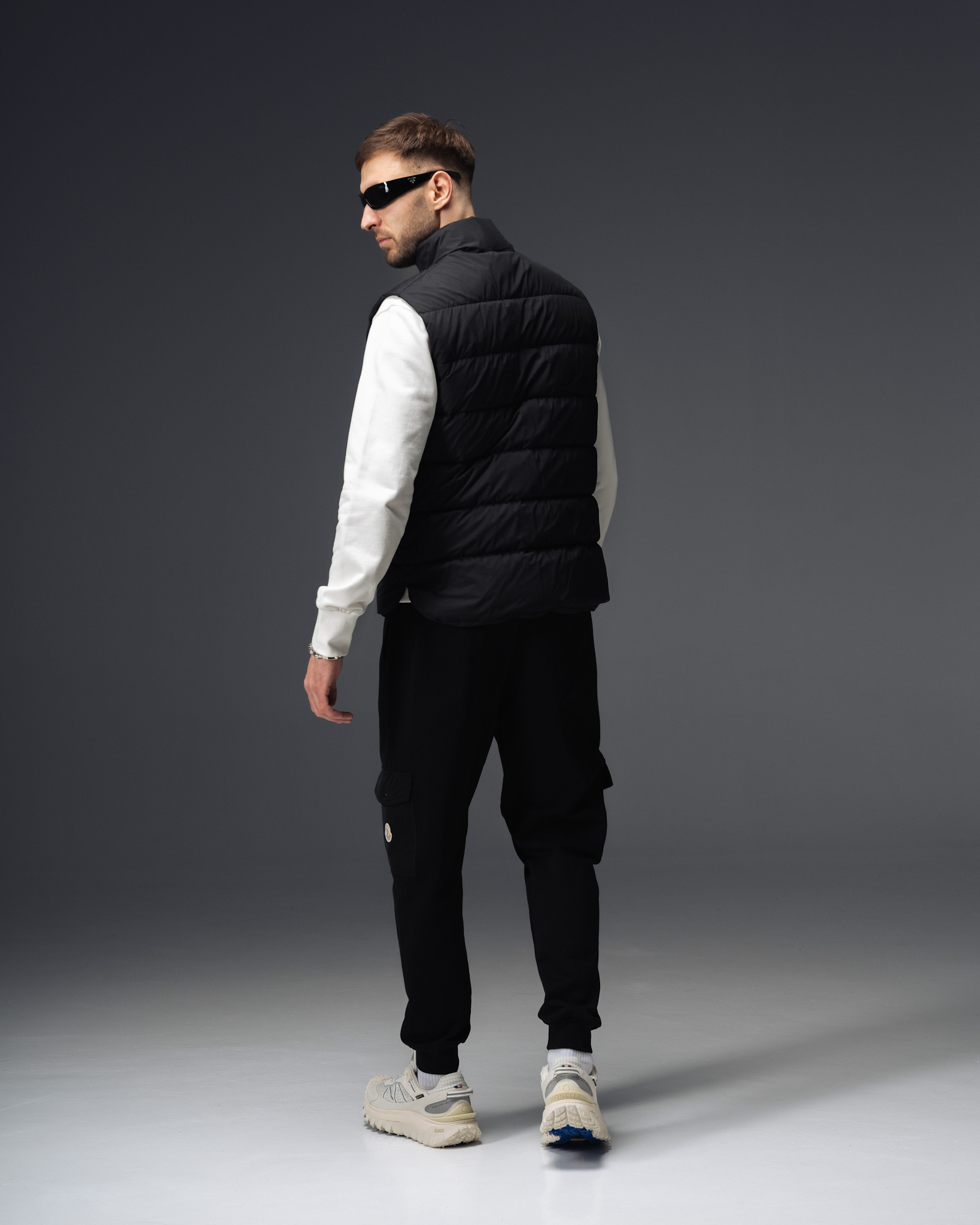 Moncler Matte Black Quilted Vest
