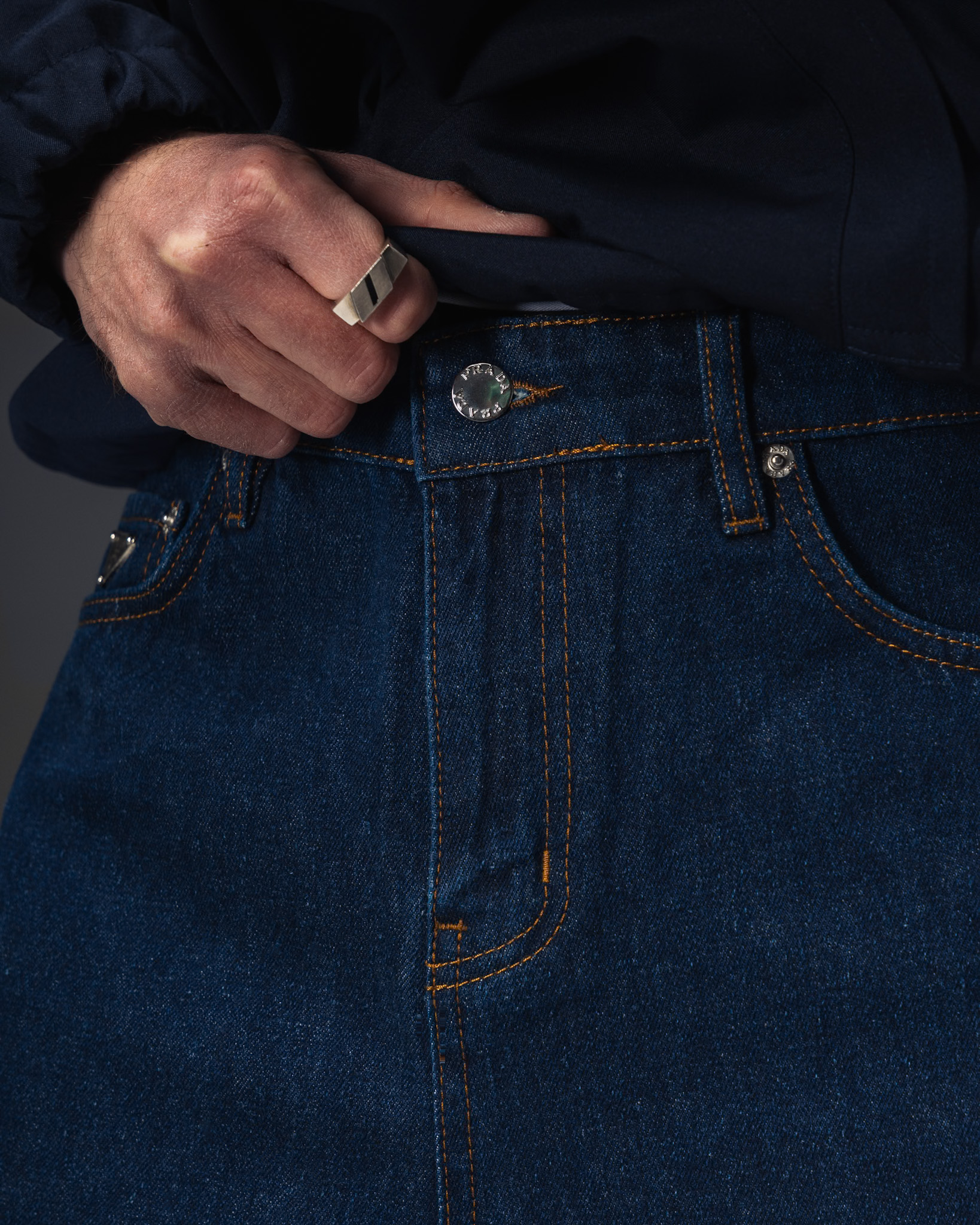 Prada Milano Triangle Denim Jeans